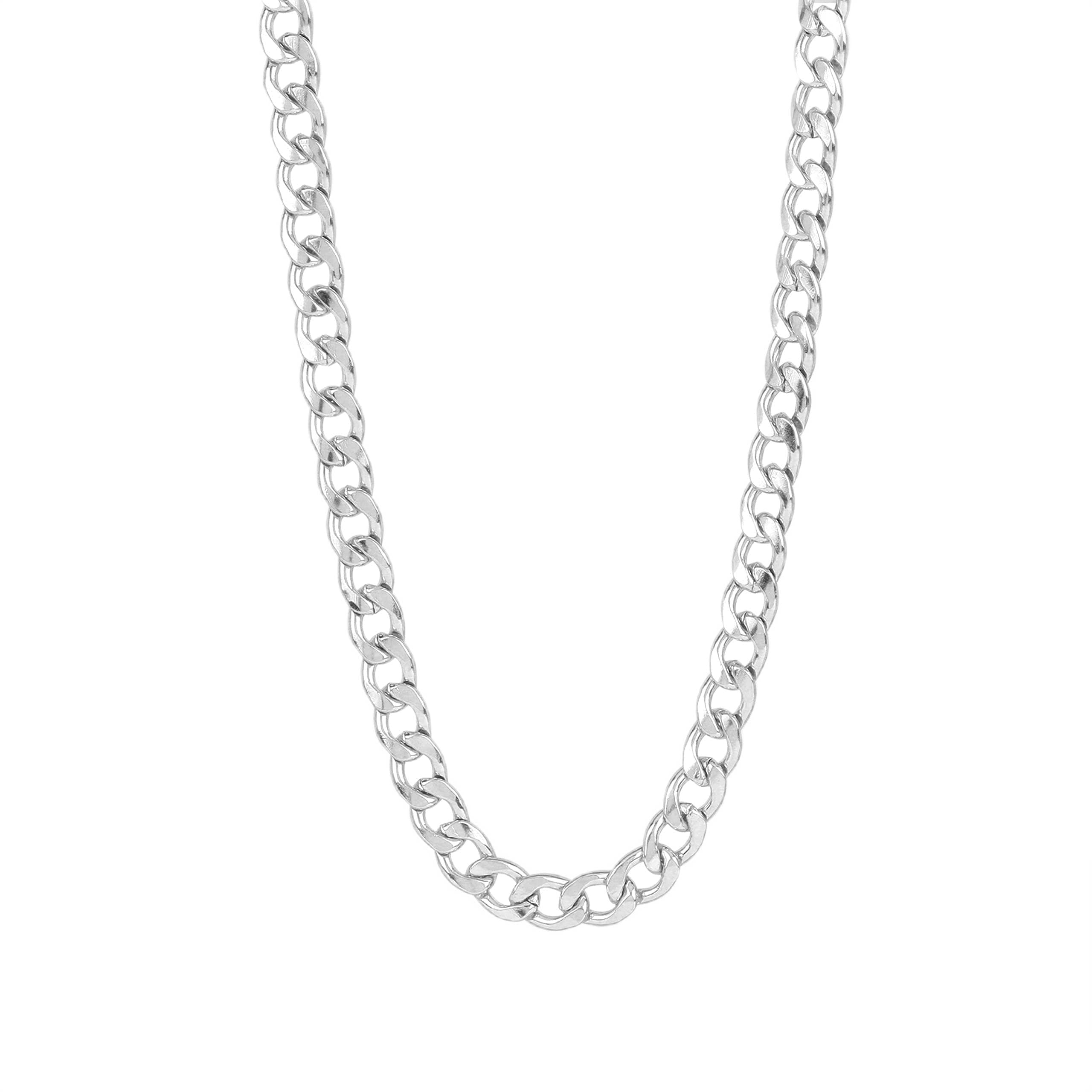 Fashion Frill Silver Chain For Men Stylish Stainless Steel Silver Necklace Chain For Men Boys Neck Wear Anniversary Gift For Husband Boyfriend Fashion Men's Jewellery