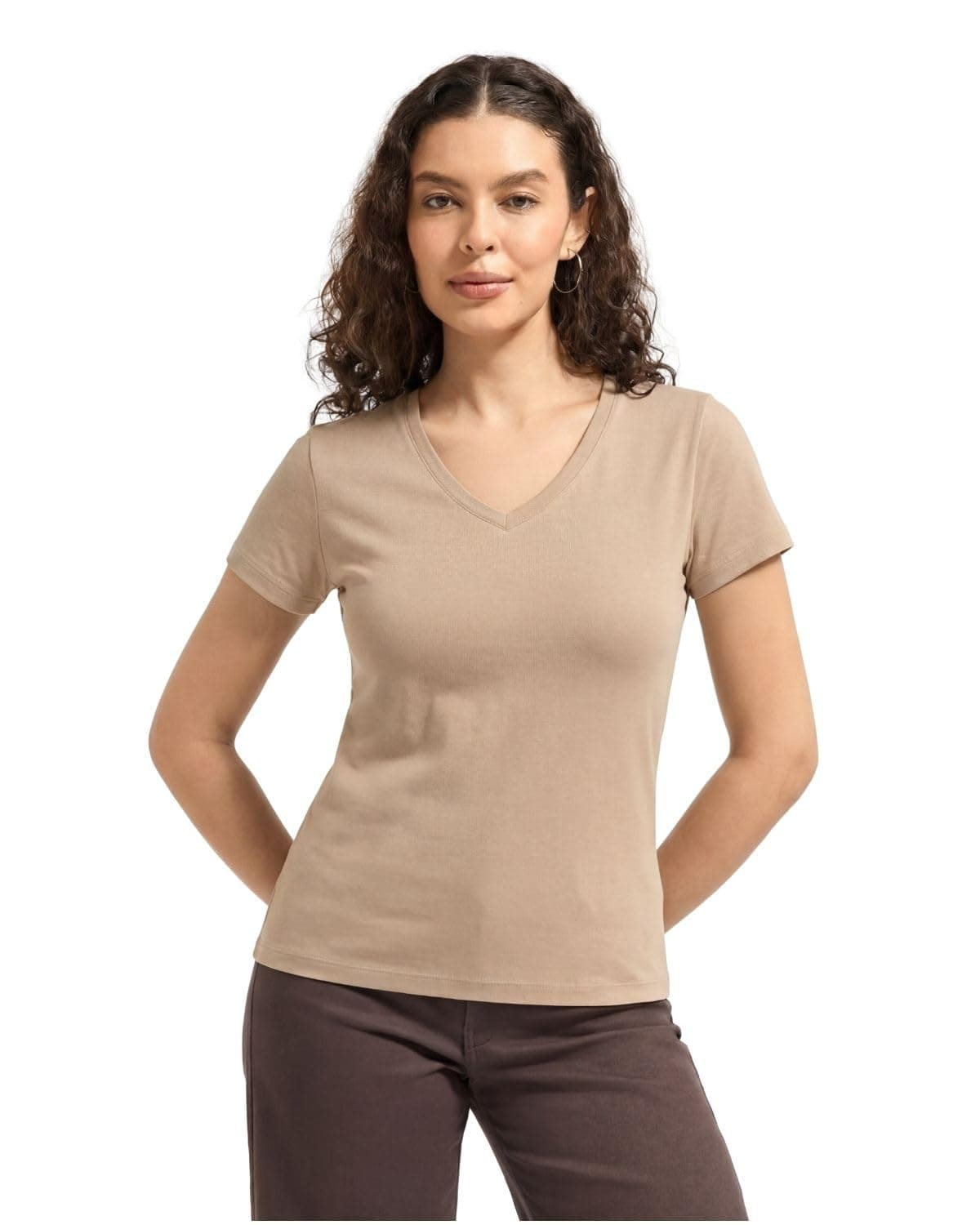 Wellbi Women’s Bamboo V-Neck T-Shirt | Ultra Soft, Breathable, Cooling, Stretch Tee for Workout, Yoga, Gym & Everyday Wear | Eco-Friendly Top for Girls, Lightweight & Comfortable Top