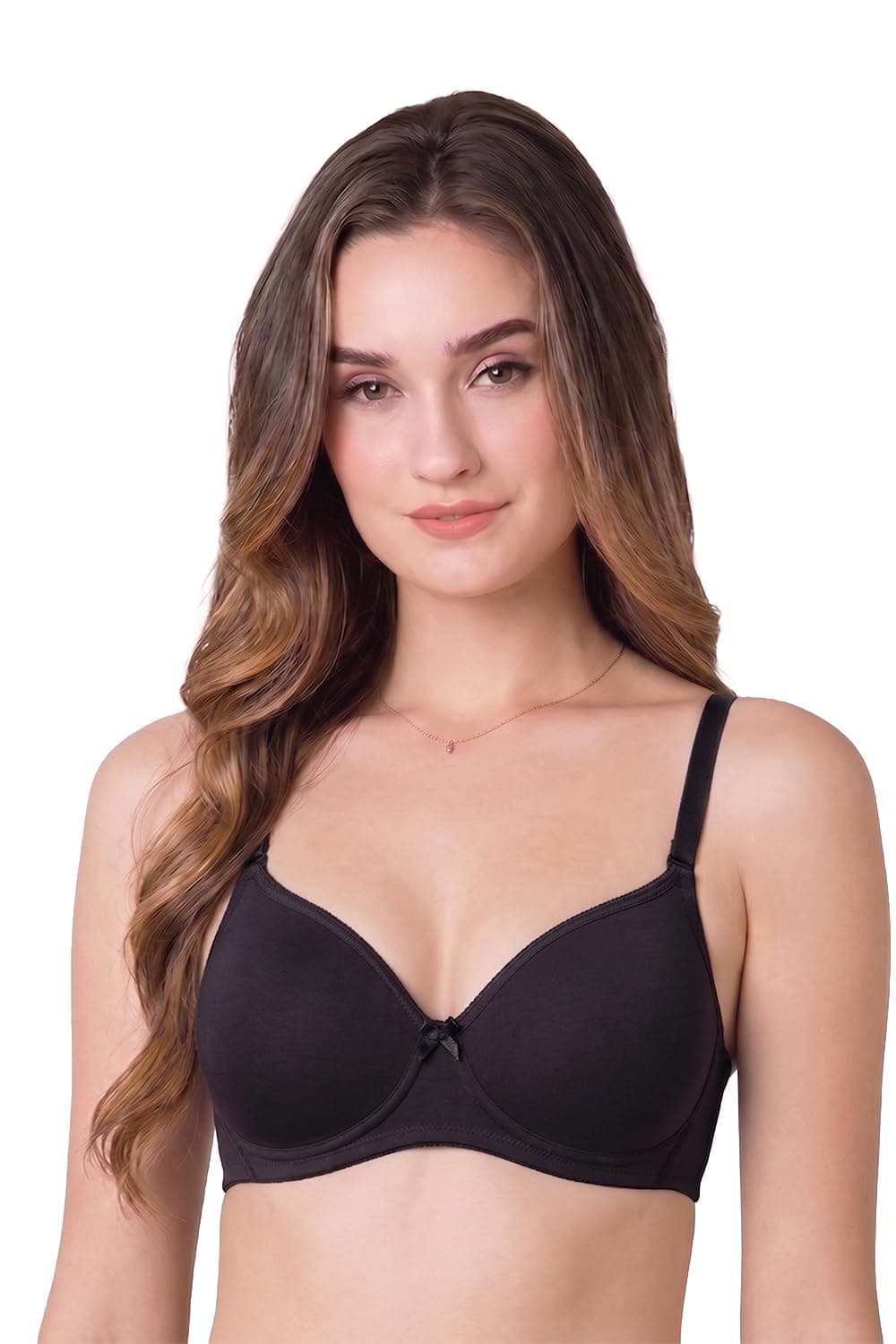 Van Heusen Women's Cotton T-Shirt Bra|16 Hour Comfort|Everyday Bra|Breathable Perforated Cups|Anti Bacterial Tech|Sweat Absorbent|Padded|Wireless|Coverage|No Slip Soft Straps|Detachable Straps
