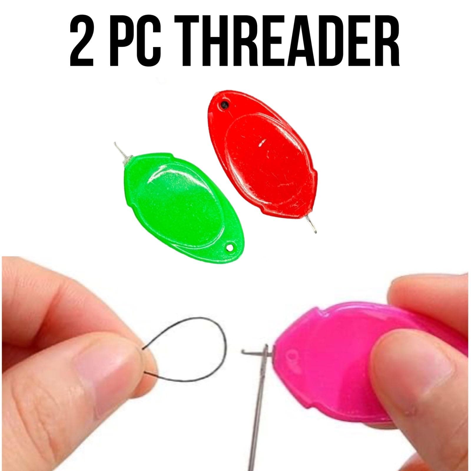 ZENITH Combo of Sewing Machine Needles Size (10pc Needle Each) & 5pc Plastic Bobbins 1 Bobbin case & 2pc Needle Threader for Home Sewing Machines Like Usha Janome, Singer, Brother