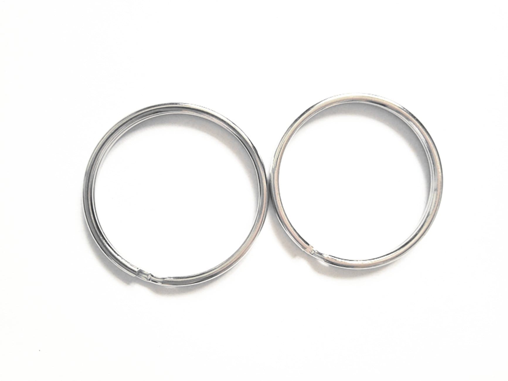 Inton 50 Pcs - 38mm 1.5" Round Edged Split Key Chain Ring Connector Keychain Keyring