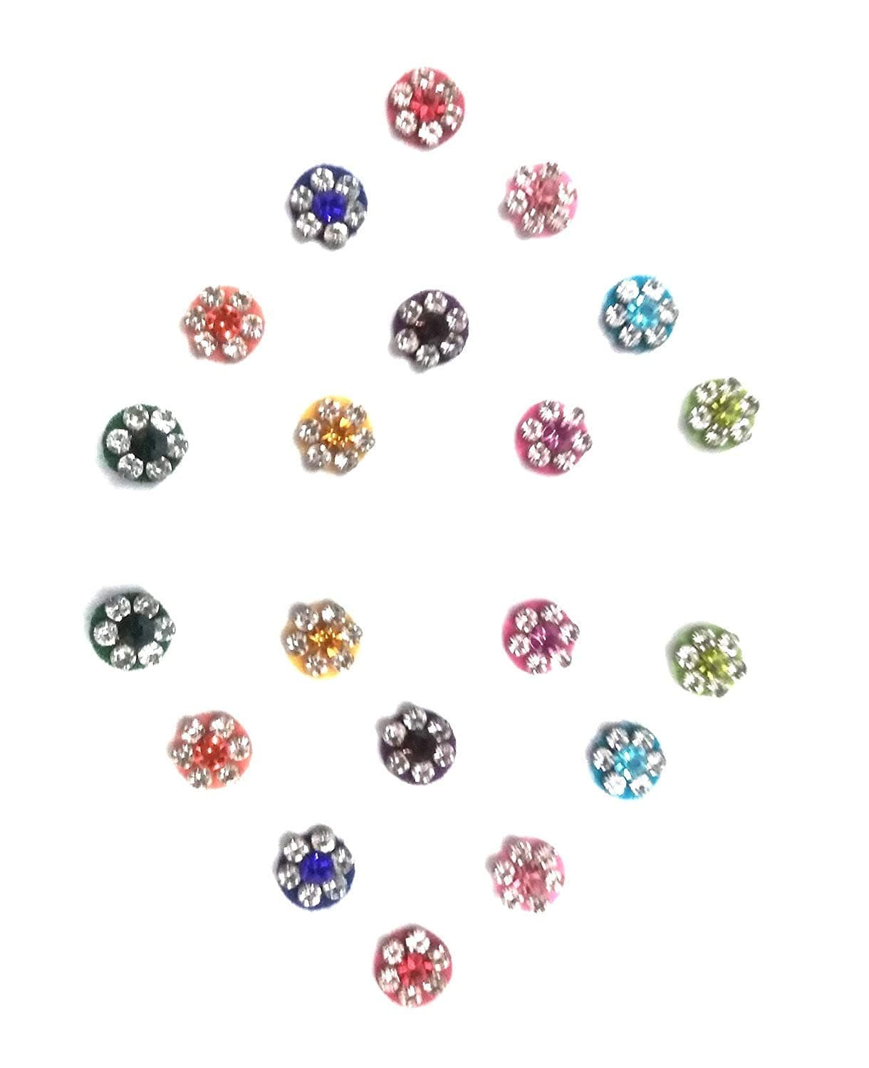 Glamyou Multi Colour Stone Bindi for Women Ladies Girls Wedding Party Makeup