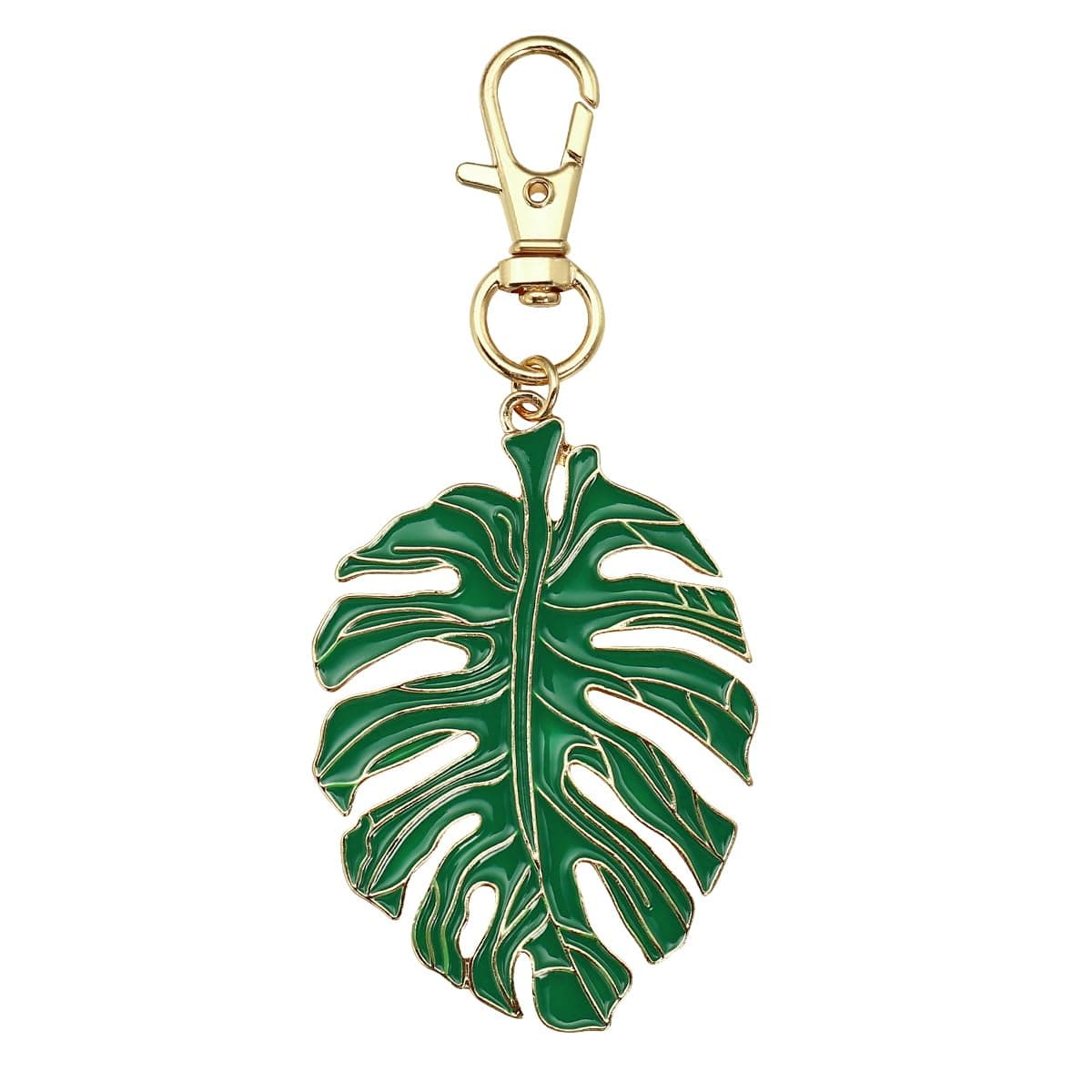 PRETYZOOM Green Leaf Keychain Palm Leaf Key Ring Hawaii Party Luau Party Summer for Women Plant Keychain