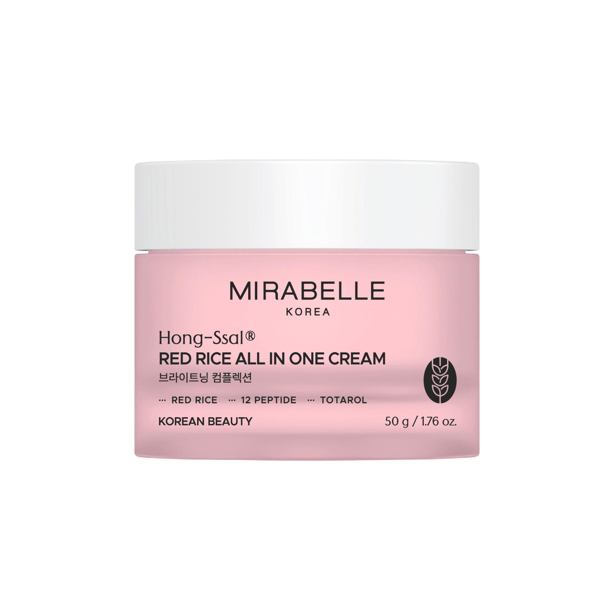 Mirabelle Korea Red Rice All In One Moisturizing Cream | Red Rice Extracts For Skin Brightening | Totarol Controls Acne | Lightweight, Non-Greasy | Korean Skin Care Products | For All Skin Types | 50g