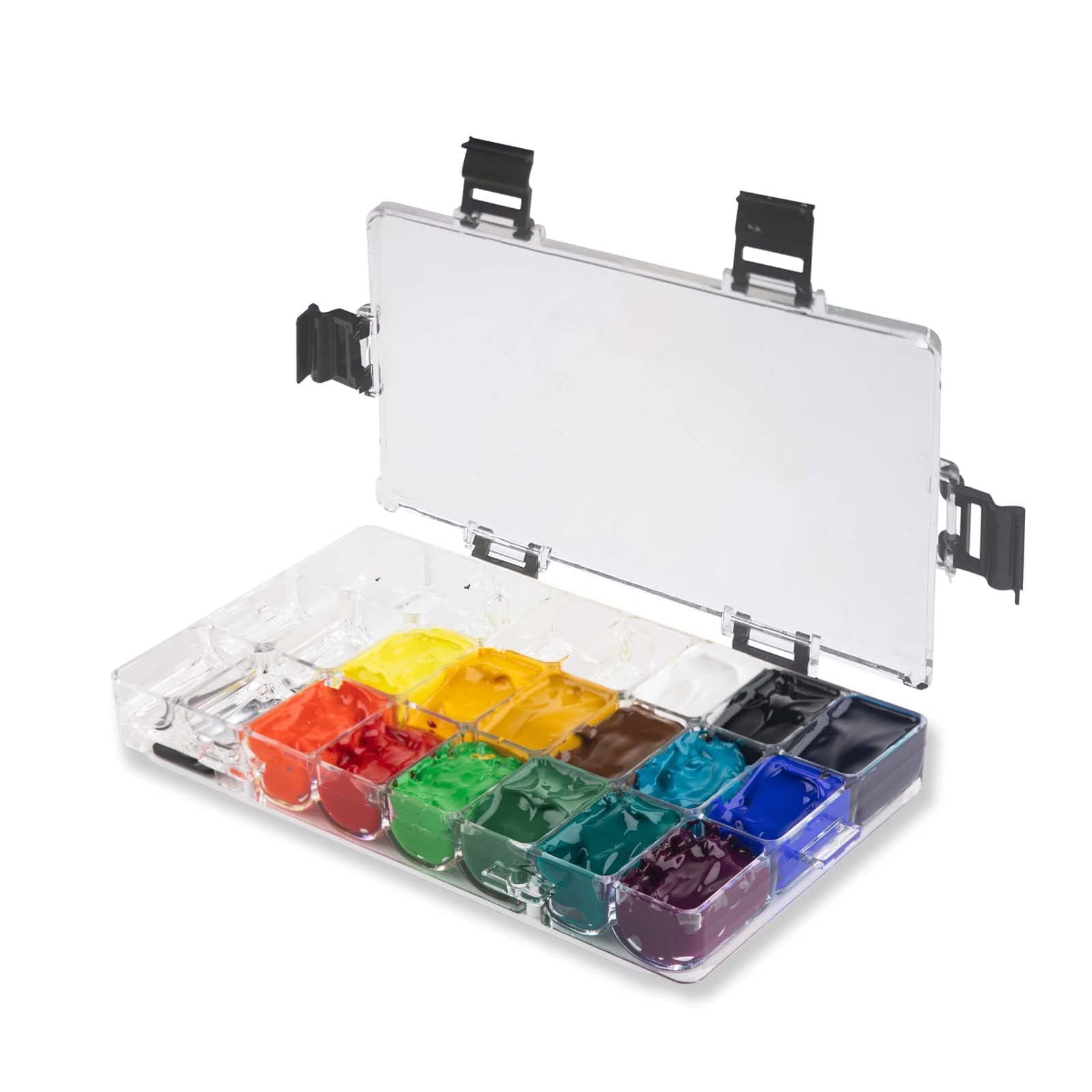 Falling in Art 24-Well Airtight Paint Palette with Thumb Grip