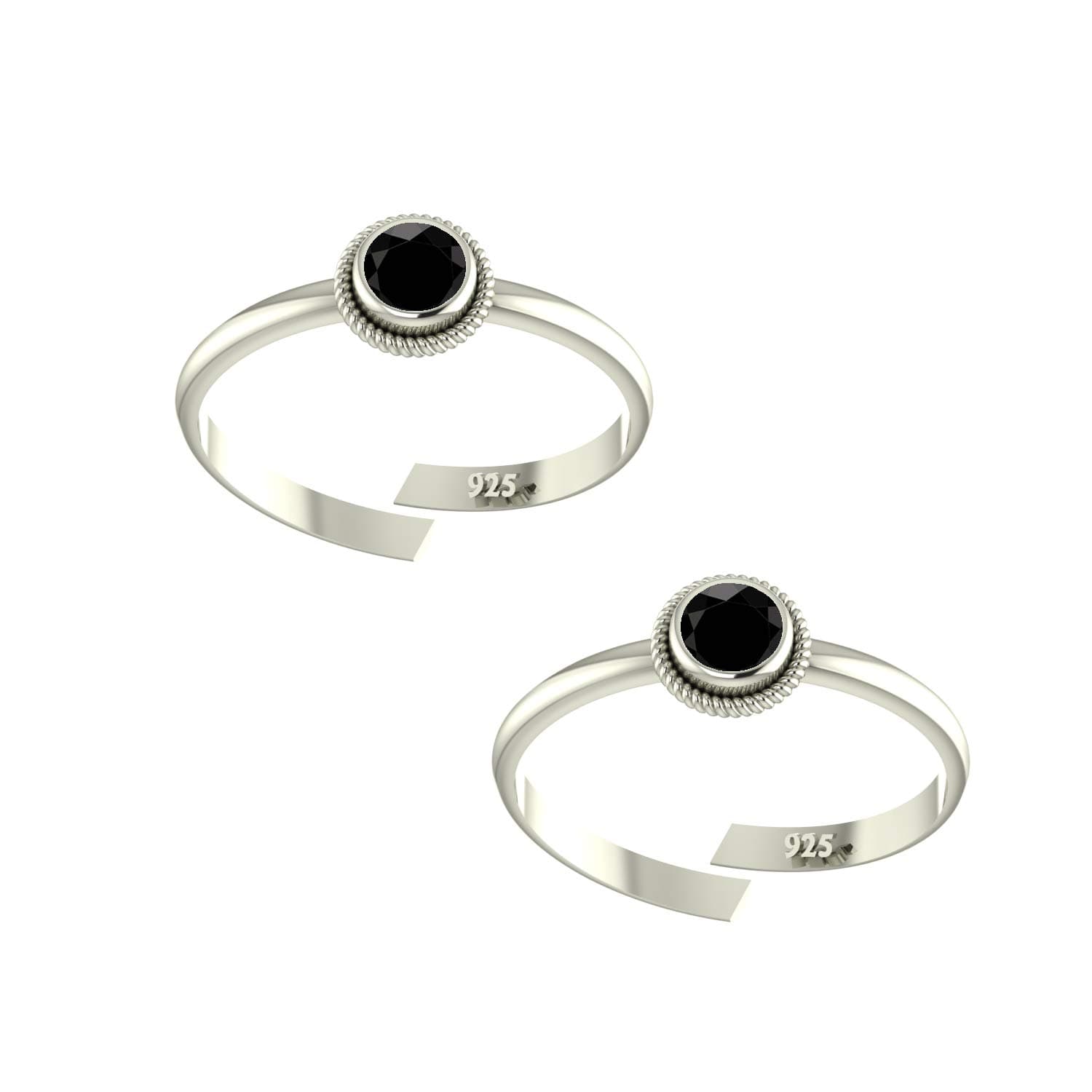 PeenZone 925 CZ Silver Toe Rings (Leg Finger Rings) In Pure 92.5 Sterling Silver For Women | Toe Rings for Women and Girls | Chandi Bichiya