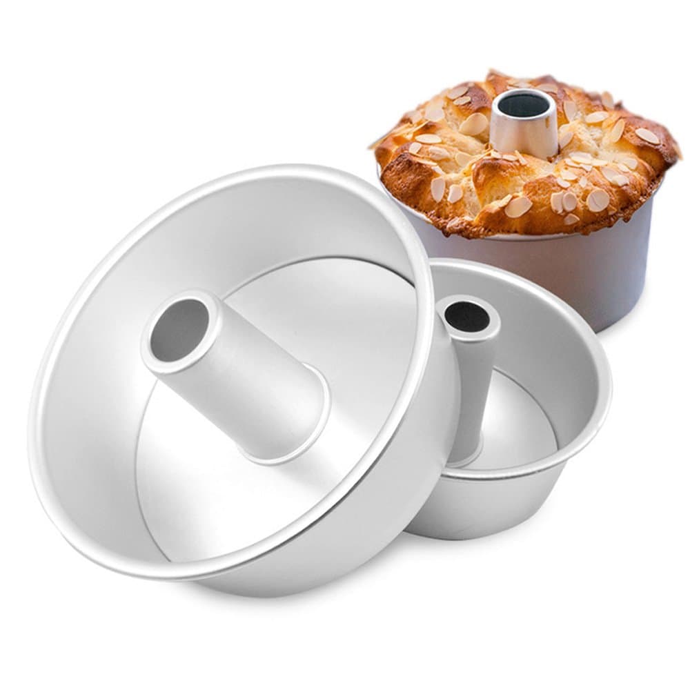 Dealglad® 6 Inch Aluminum Alloy Round Hollow Chiffon Cake Mold Angel Food Cake Pan Baking Mould with Removable Bottom