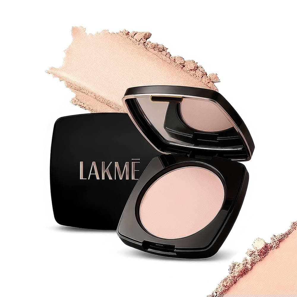 Lakme Forever Matte Compact, Smooth Finish, Lightweight Compact Powder That Lasts for 12 HrsFor A Natural Even Toned Look, Shell, 9g