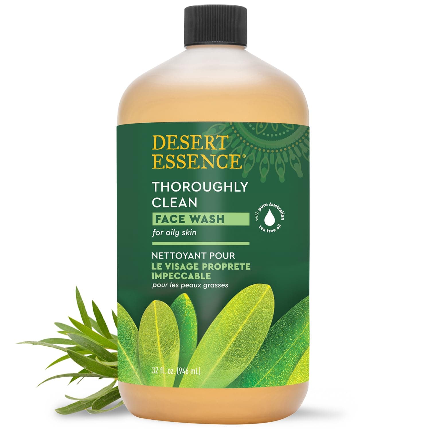 Desert Essence Thoroughly Clean Face Wash Refill, 32-Ounce