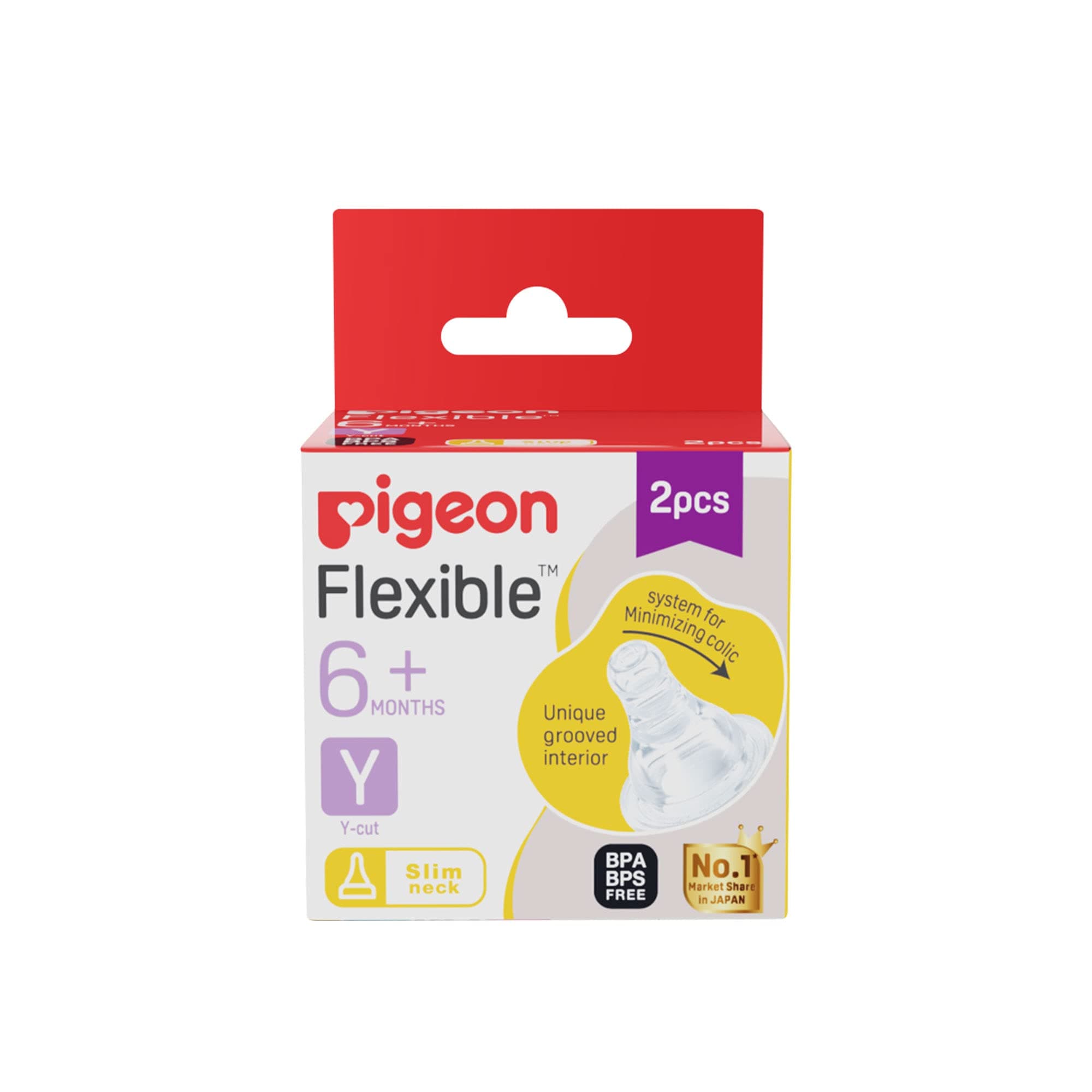 Pigeon Peristaltic Nipple Y- 2 Pcs, transparent, one size (88124)