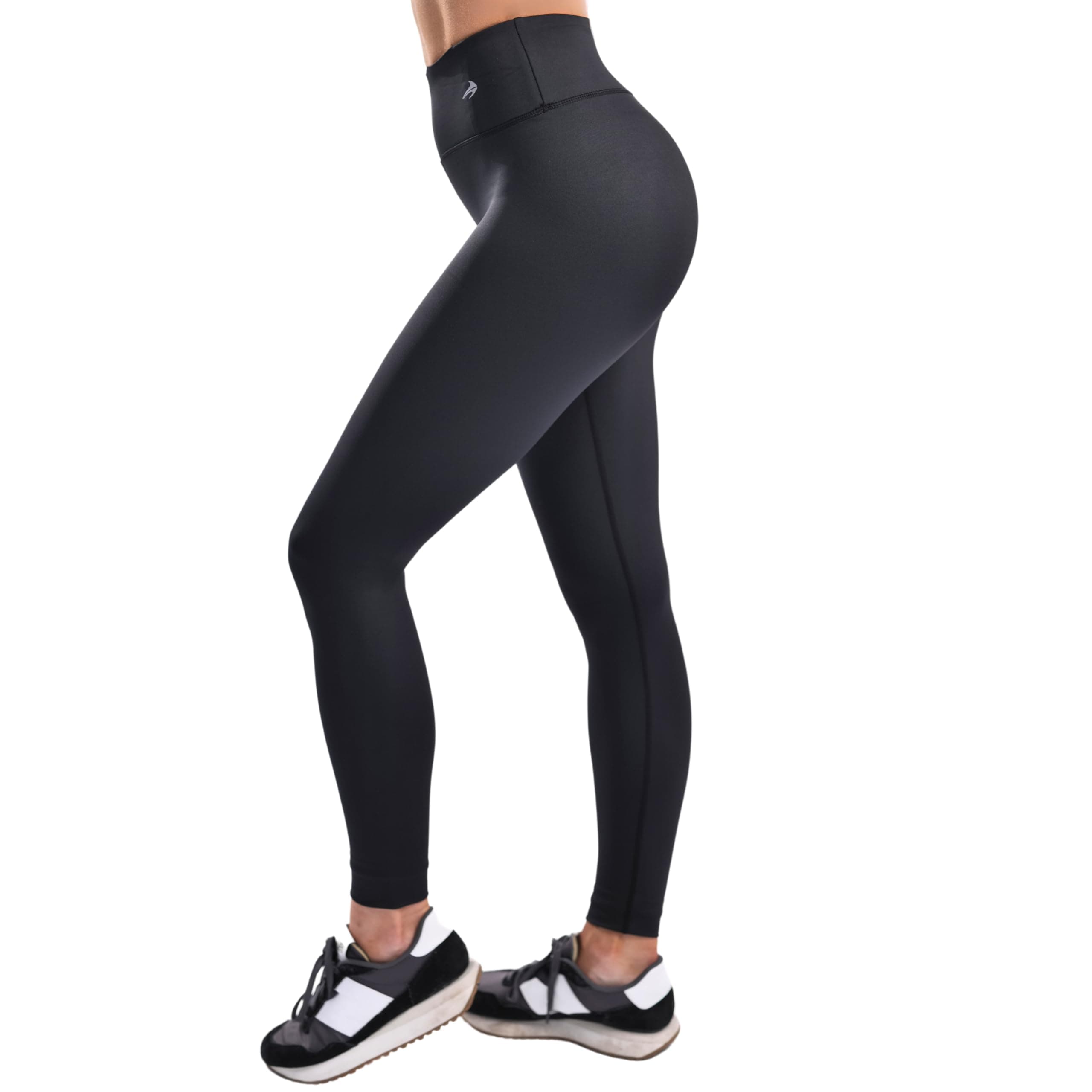 Women s Compression Pants - Best Full Leggings Tights for Running Yoga Gym by CompressionZ Black X-Large