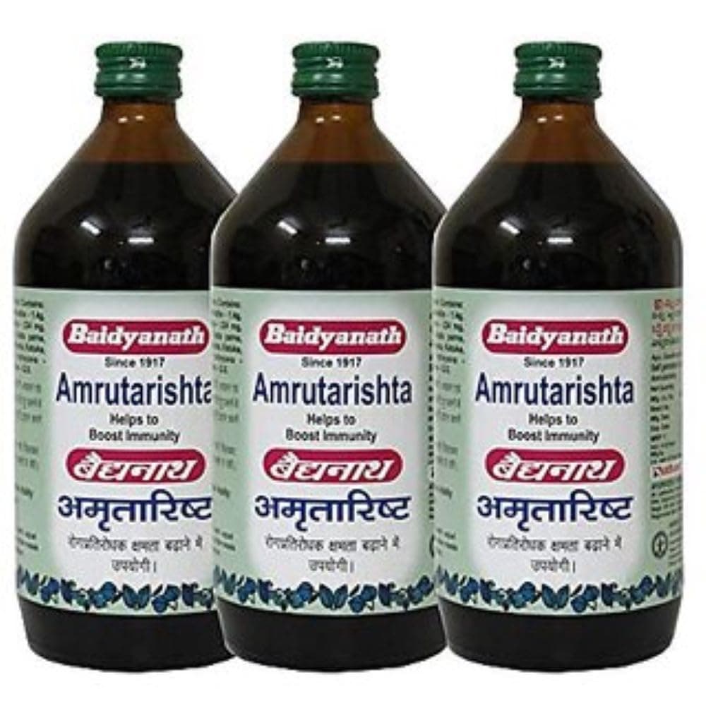 Baidyanath Asli Ayurved Amrutarishta I Ayurvedic Bacterial Infection I 220 ML (Pack of 3)