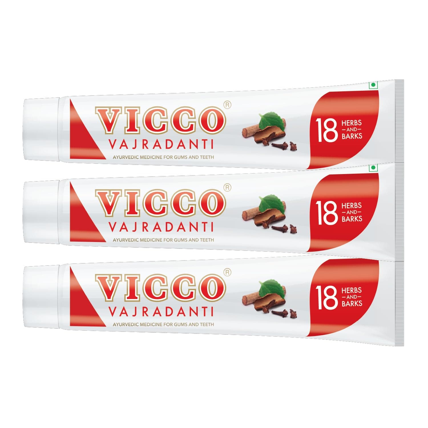 Vicco Vajradanti Paste I Ayurvedic Toothpaste with 18 Herbs & Barks I Strengthens Teeth & Gums I Fights Plaque, Tartar & Sensitivity I Vegan & Cruelty-Free Oral Care 200g | Pack of 3