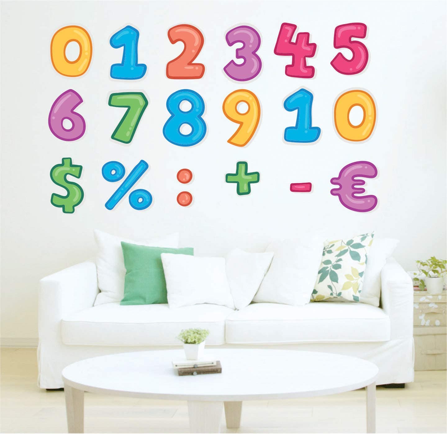 StickMe 'Colorful Number with Sign Fun - Baby - Kids - Learning Education Nursery Pre School Kinder Garden Wall Sticker' -SM514 (Multi Colour, Vinyl - 80cm X 50 cm)