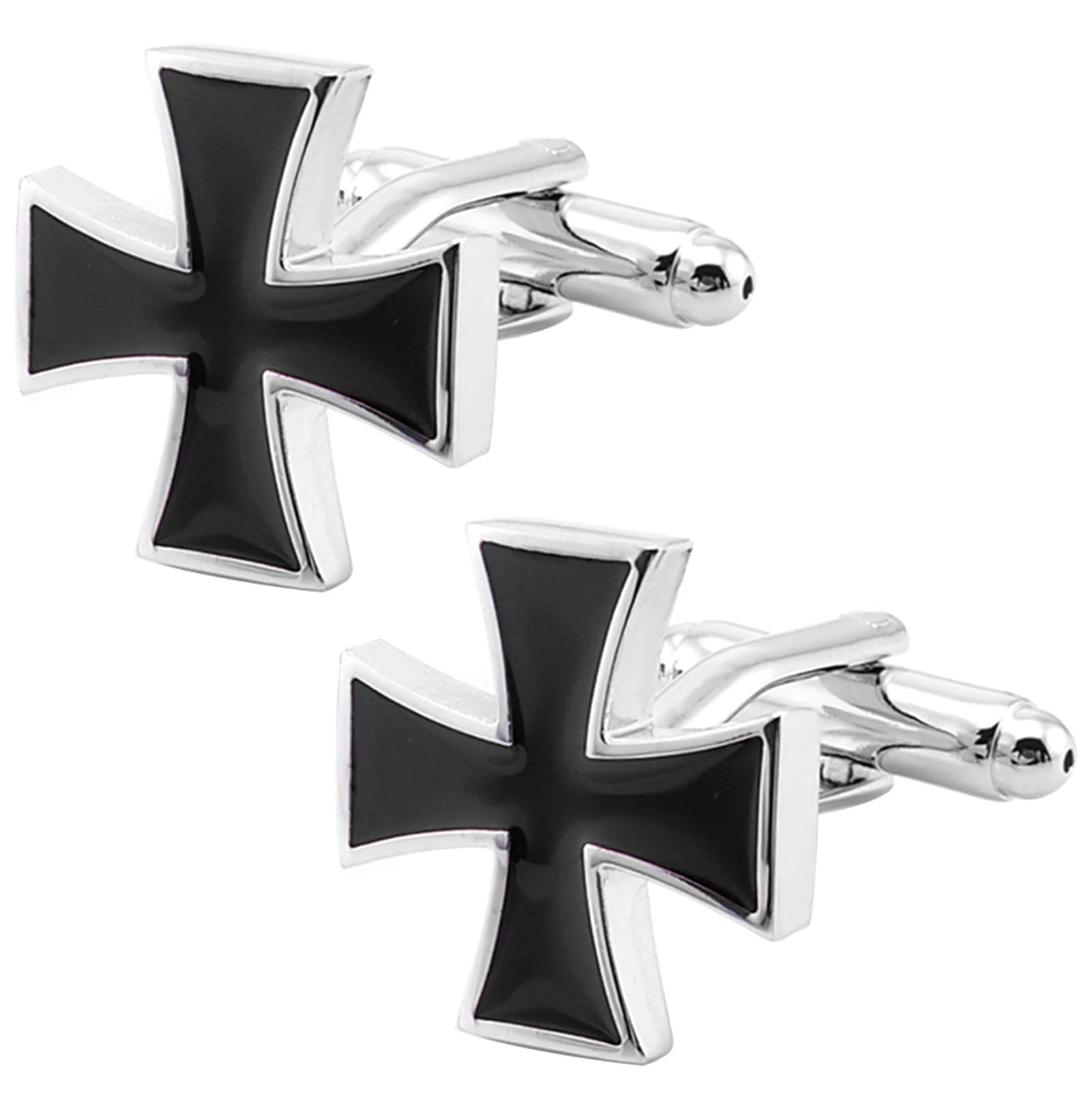 Jonwo Knights Templar Cross Cuff Links for Men and Women Universal Cufflinks Jewelry for French Shirt Tuxedo In Gift Box Business Wedding Party Anniversary Present