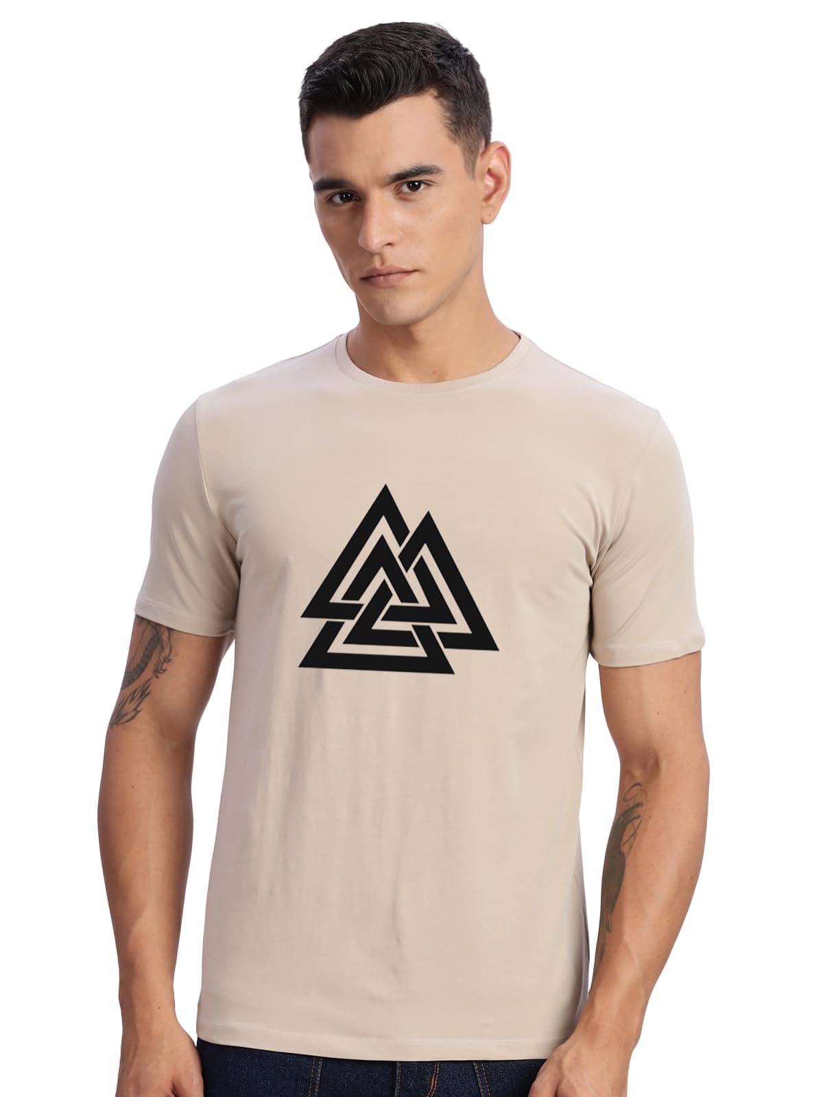 ADRO Men's 100% Cotton Regular Fit T-Shirt