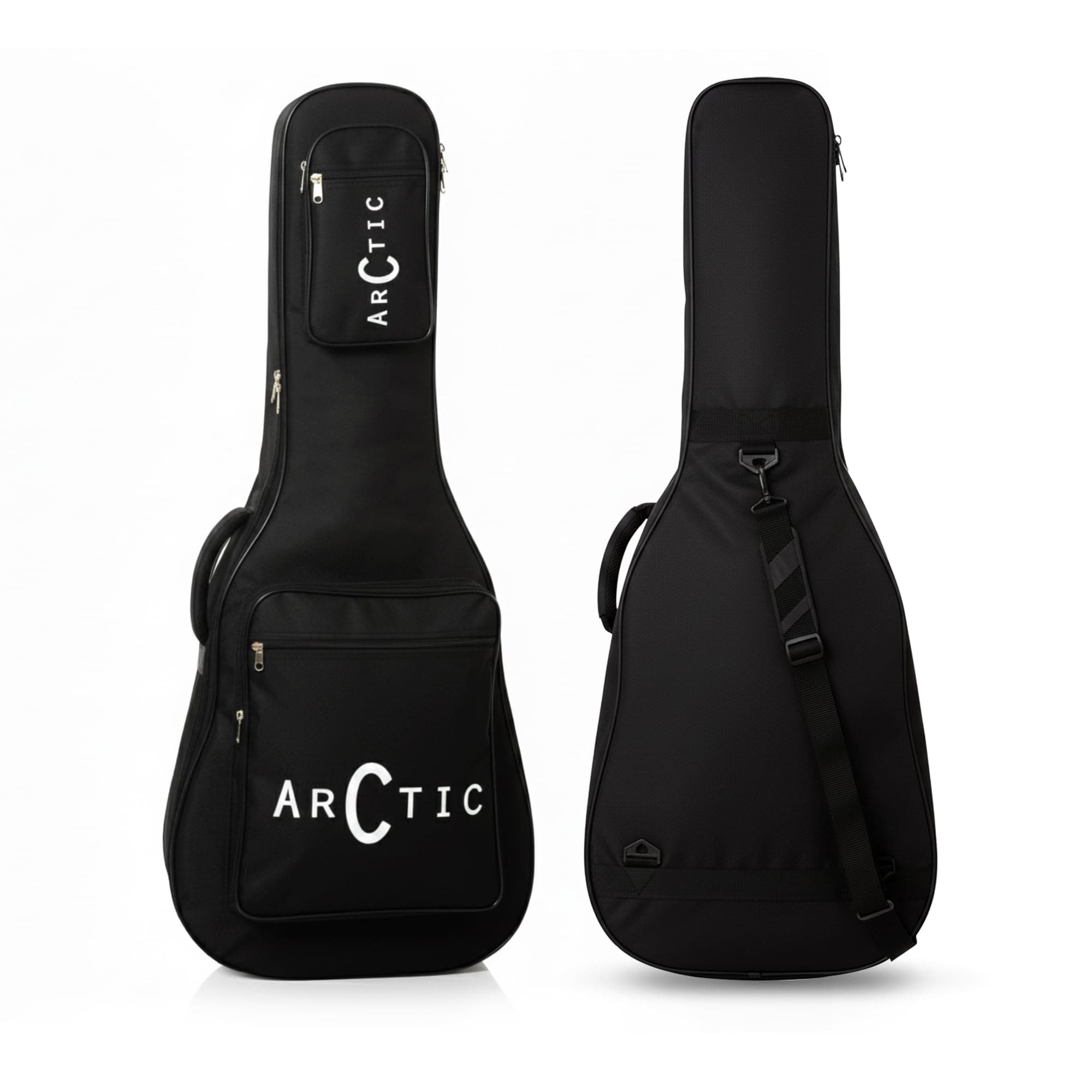ARCTIC AR-AG-BB Acoustic Guitar Bag, Cover with Foam Padding Strong and Durable for Universal Size Guitars and Shapes Guitars. (Black)