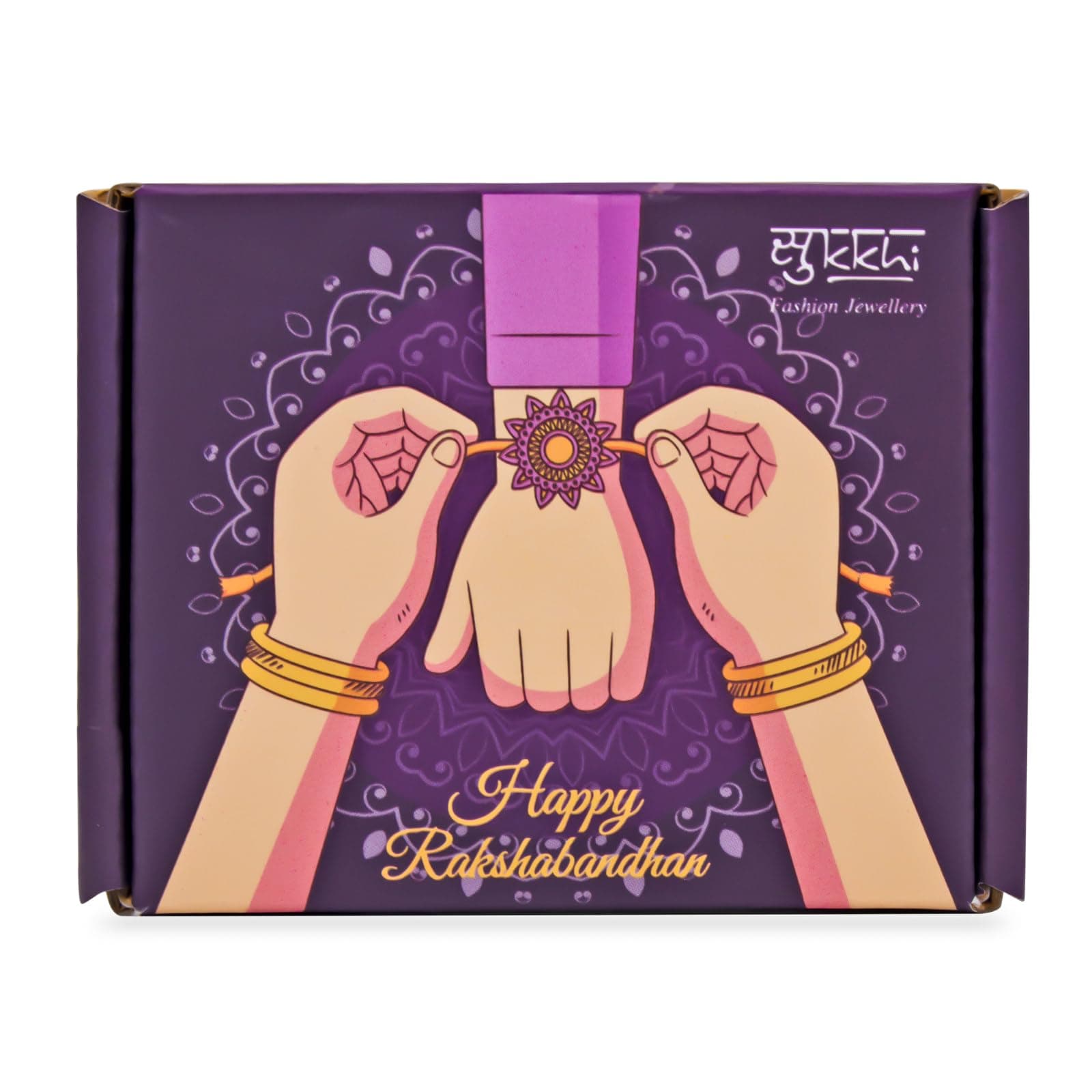 Sukkhi Rakhi Beautiful Kundan Rakhi Combo & Designer Gold Plated Premium Rakhi for Brother, Roli Chawal & Greeting Card|Rakhi for Bhaiya|Rakhi for MEN|Kundan Rakhi|Rakhi Combo-Set of 2 |CBRAK100048