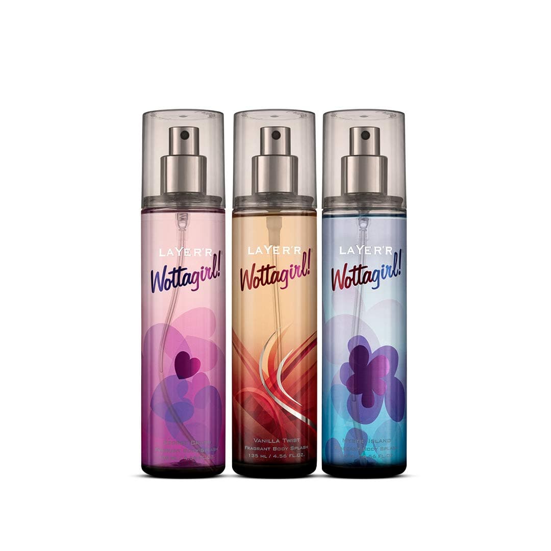 Layer'r Women Wottagirl Combo Pack Of 3 - 135 Ml Each - Fresh, Spray