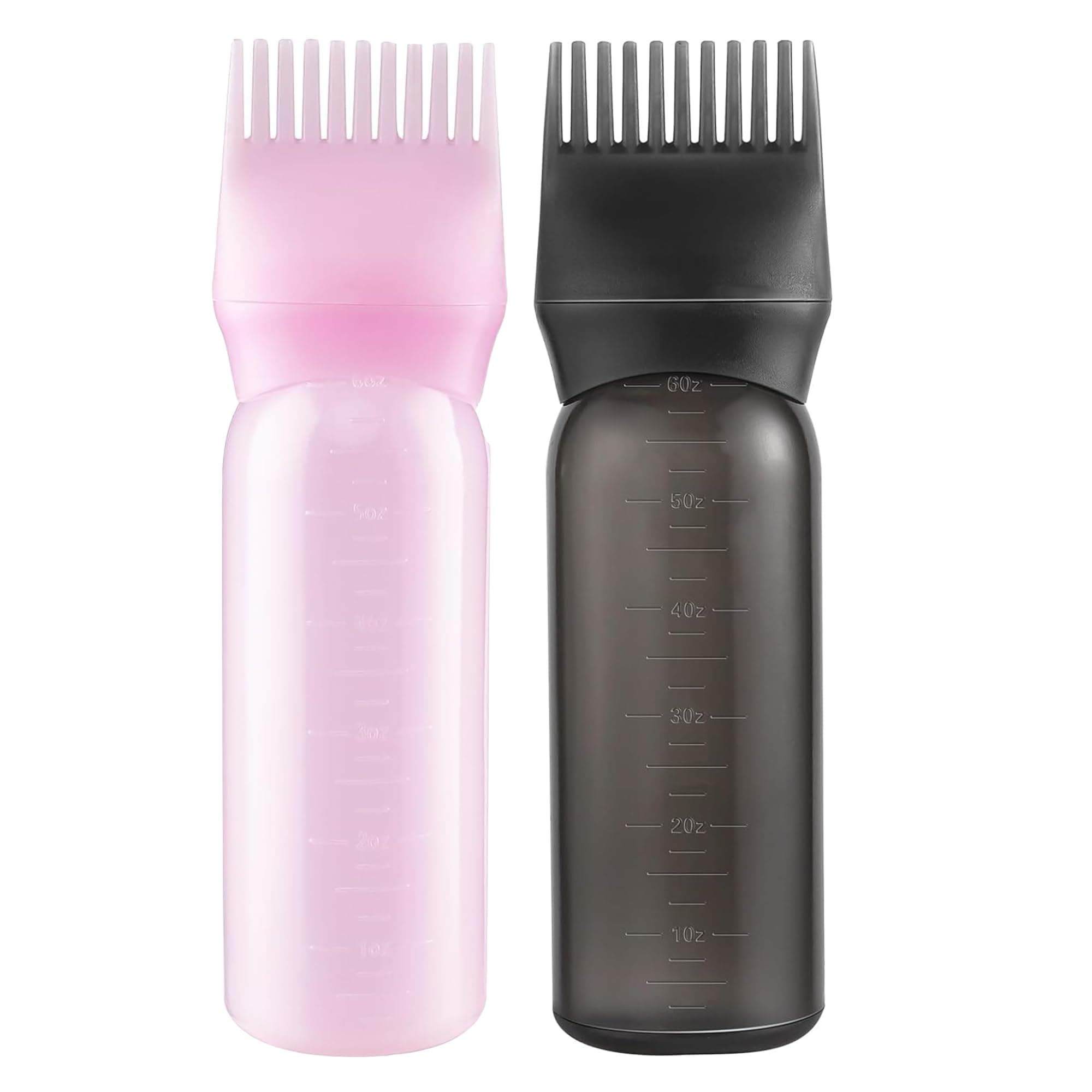 Pairswind Root Comb Applicator Bottle - 2PCS Hair Applicator Bottle & Scalp Massage Comb - 200ml Fine Mist Spray Bottle - Hair Oiling, Dye Application, Hairstyling - Plastic, Reusable, 200ml
