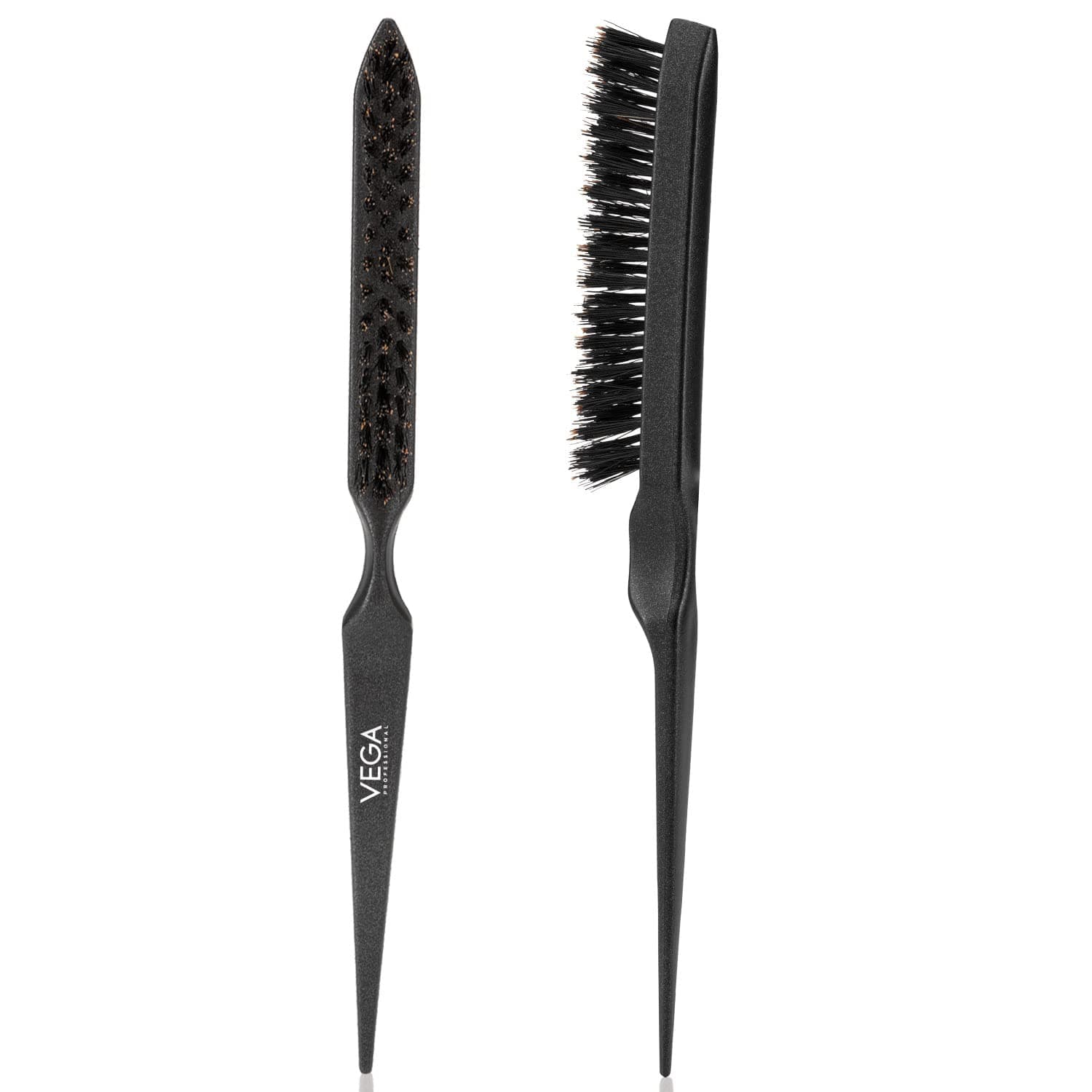VEGA PROFESSIONAL Teasing Hair Brush with Tail Handle| Hair Styling & Volume Brush, Sleek Finishing, Frizz-Free Styling, Add Volume, Polished and Sleek Hair for Men & Women | Rat Tail Brush (VPPHB-07)