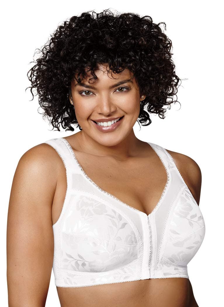 Playtex Women's Front Close with Flex Back Bra, White, 48DD