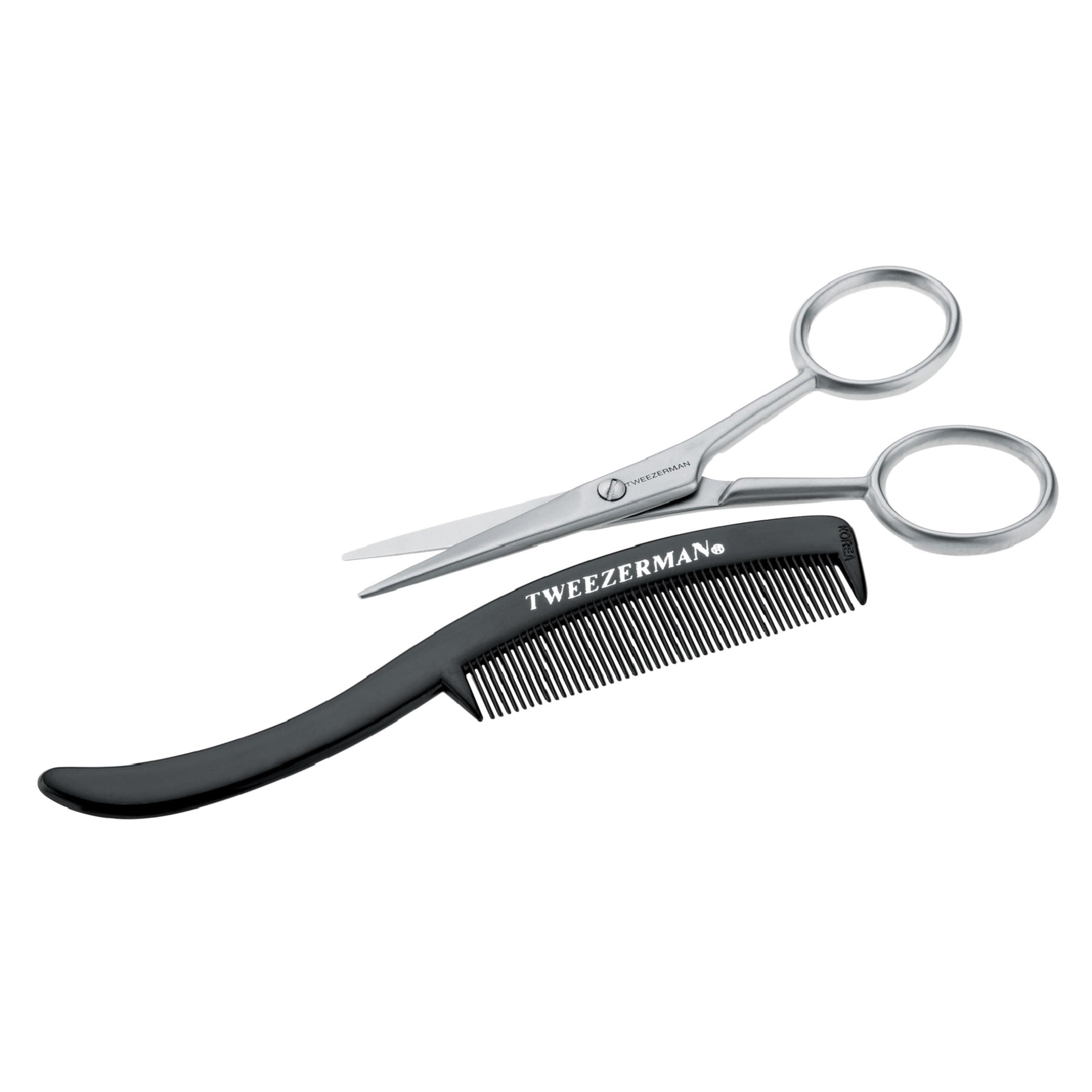 Tweezerman G.E.A.R. Moustache Scissors with Comb, Multicolor