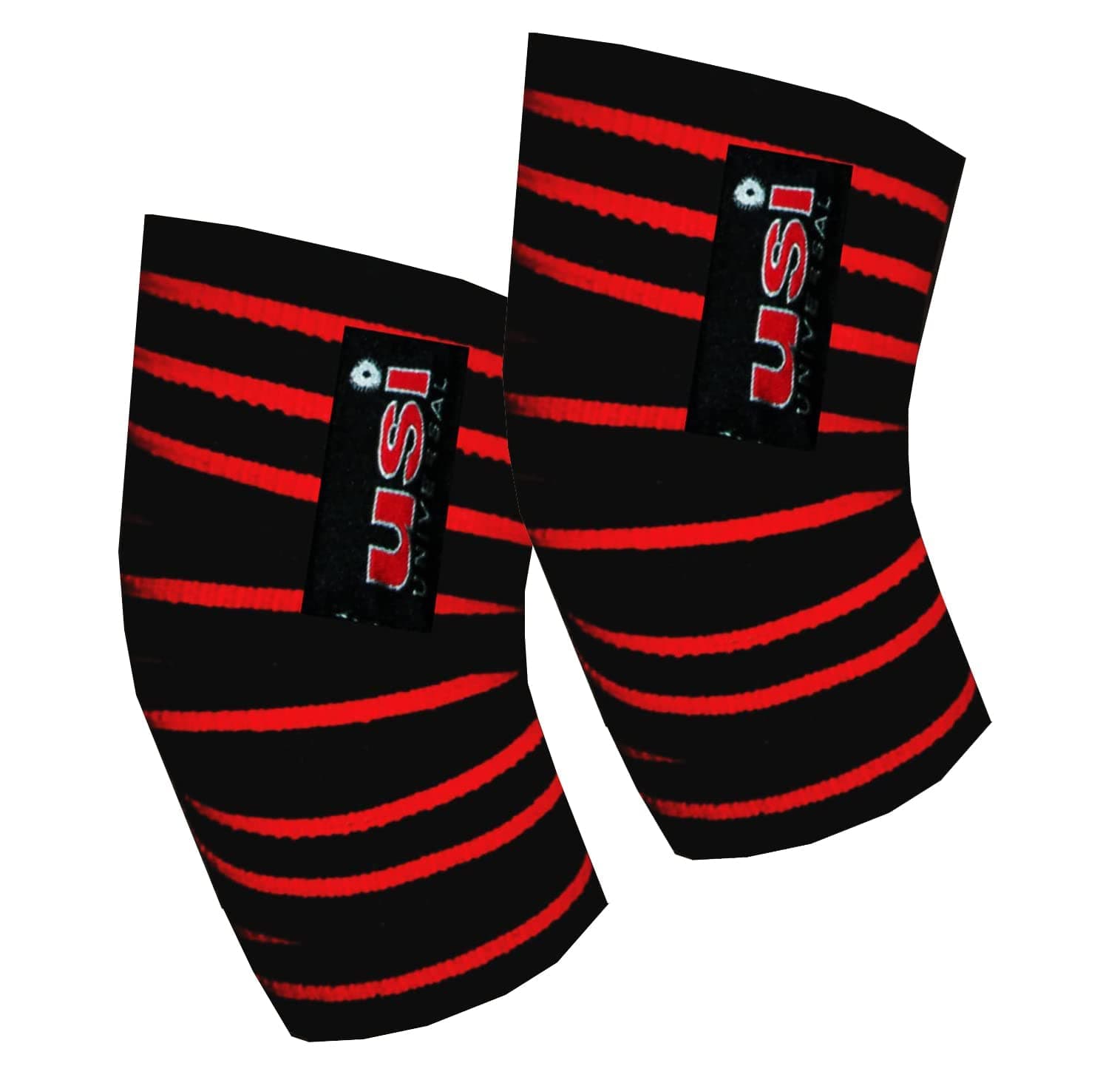 USI UNIVERSAL Knee Support Strap (203cm(80"), 1 Pair), 733KW3 Line Weight Lifting Knee Wraps Training Straps Power Lifting Gym with 3 Line Strong Elastic Construction (Pack of 1 Pair)