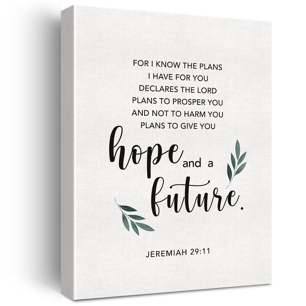 Christian Canvas Wall Art Motivational Jeremiah 29:11 for I Know the Plans Canvas Print Scripture Bible Verse Painting Home Wall Decor Framed Gift 12x15 Inch