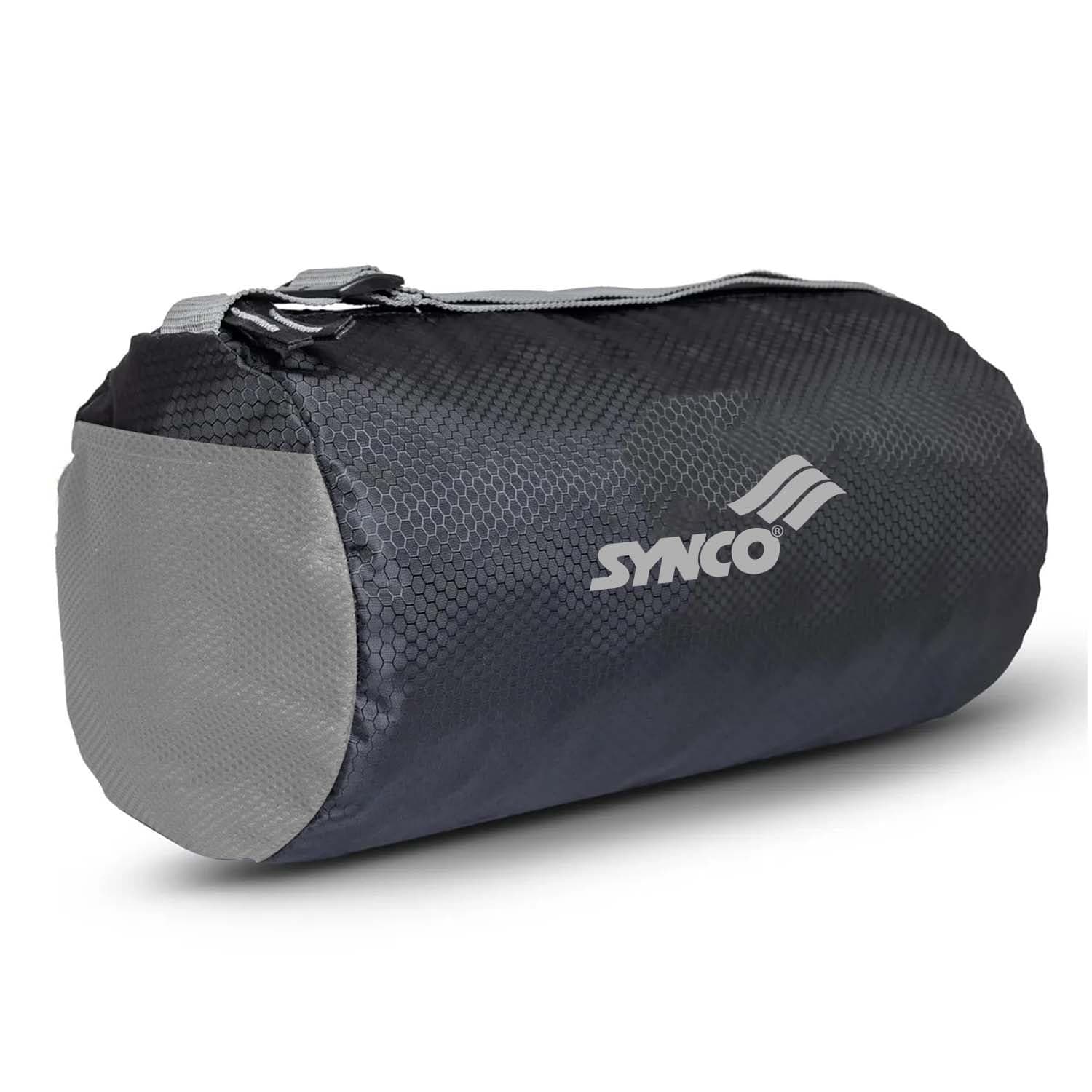 Synco Black Gym Bag | Multipurpose Casual Sports Bag | 17L Capacity | Water Resistant | Travel Bag with Strap and Side Pocket | All in one