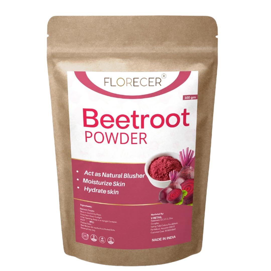 Florecer Organic Beetroot Powder For Face, Skin & Hair And Lips- 100 Gram