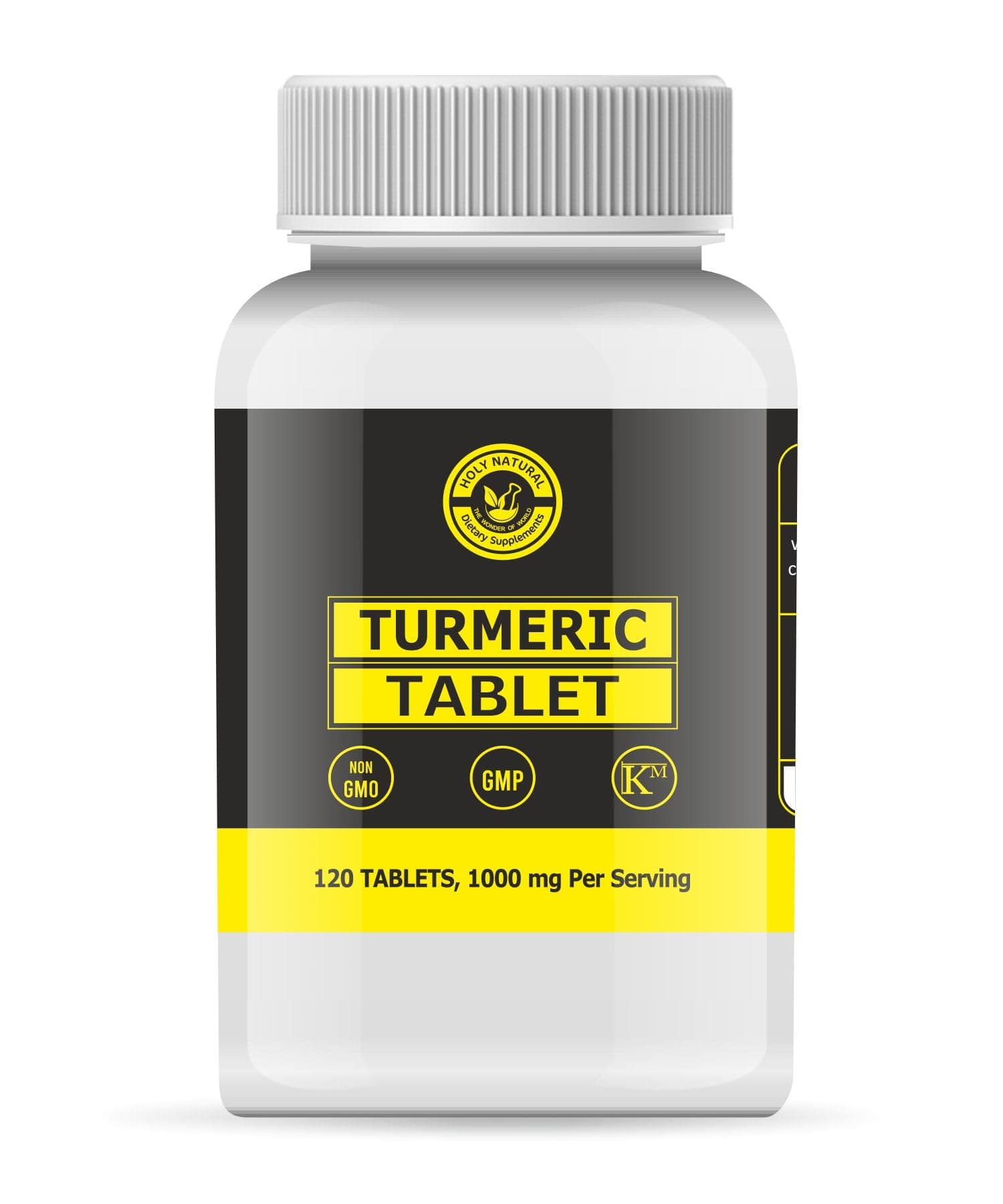 Holy Natural Turmeric Tablet 500 mg – 120 Tablets | Herbal Curcumin Supplement for Joint, Immunity & Daily Health Support