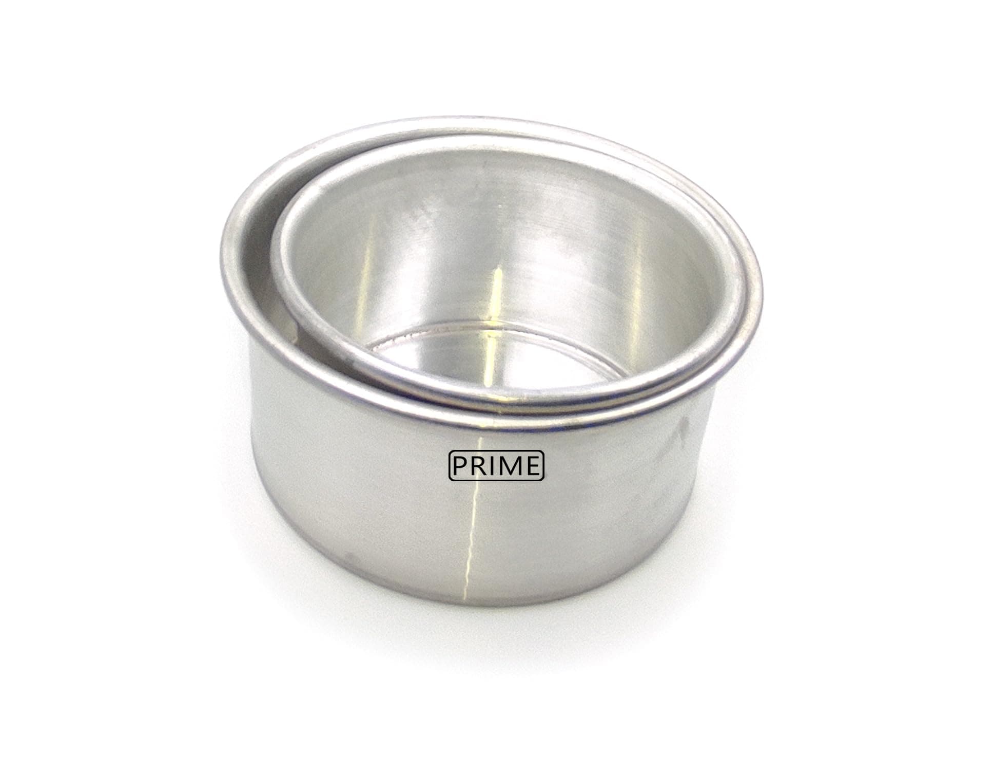 Prime Bakers and Moulders Aluminium Cake Baking tin Set of 2 Small Pans- 4,5 inch Diameter