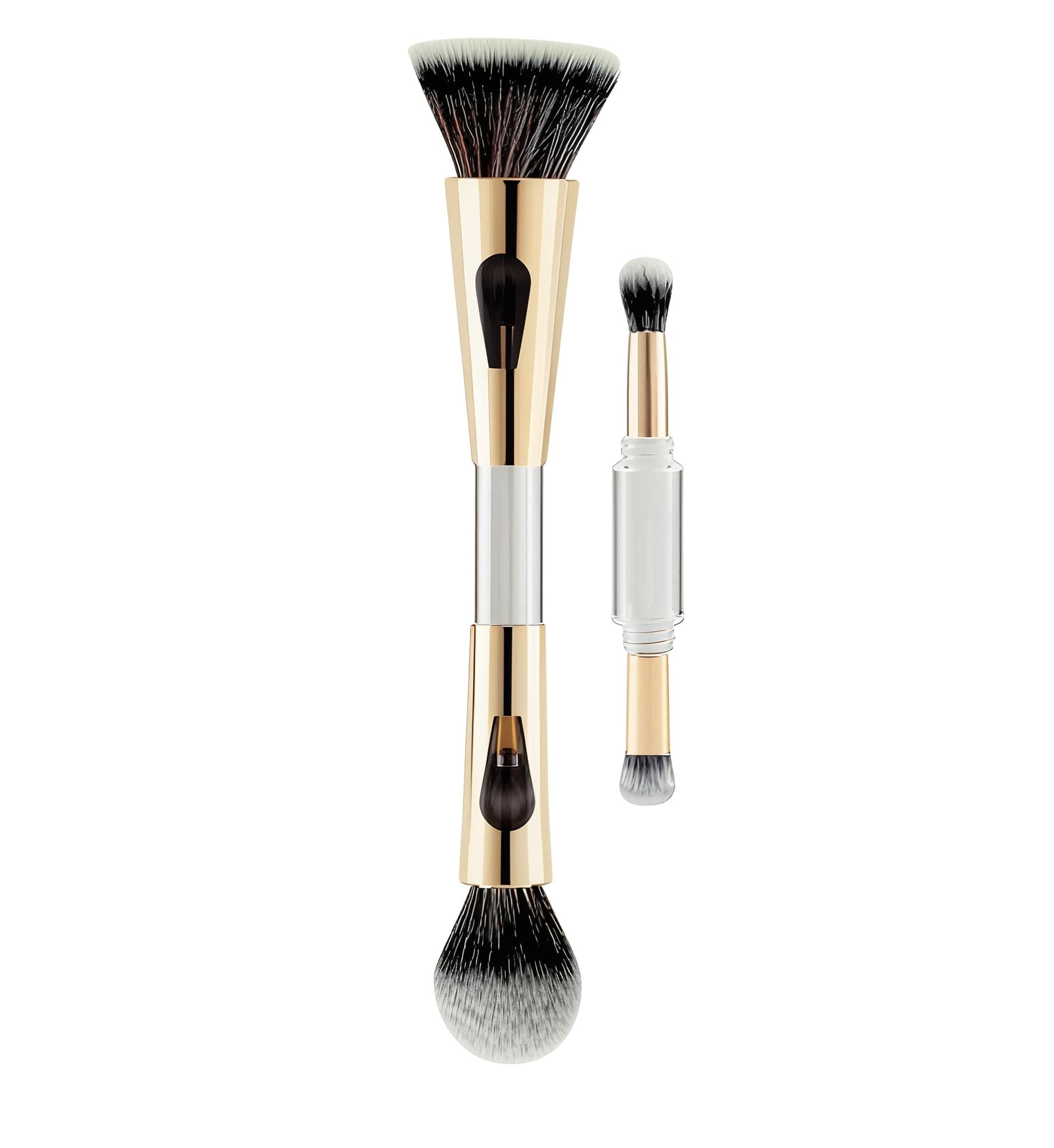 4 in 1 Makeup Brush Set – Foundation, Powder, Eyeshadow & Travel Makeup Brush | Compact Portable Brush Kit with Soft Synthetic Bristles for Women & Girls