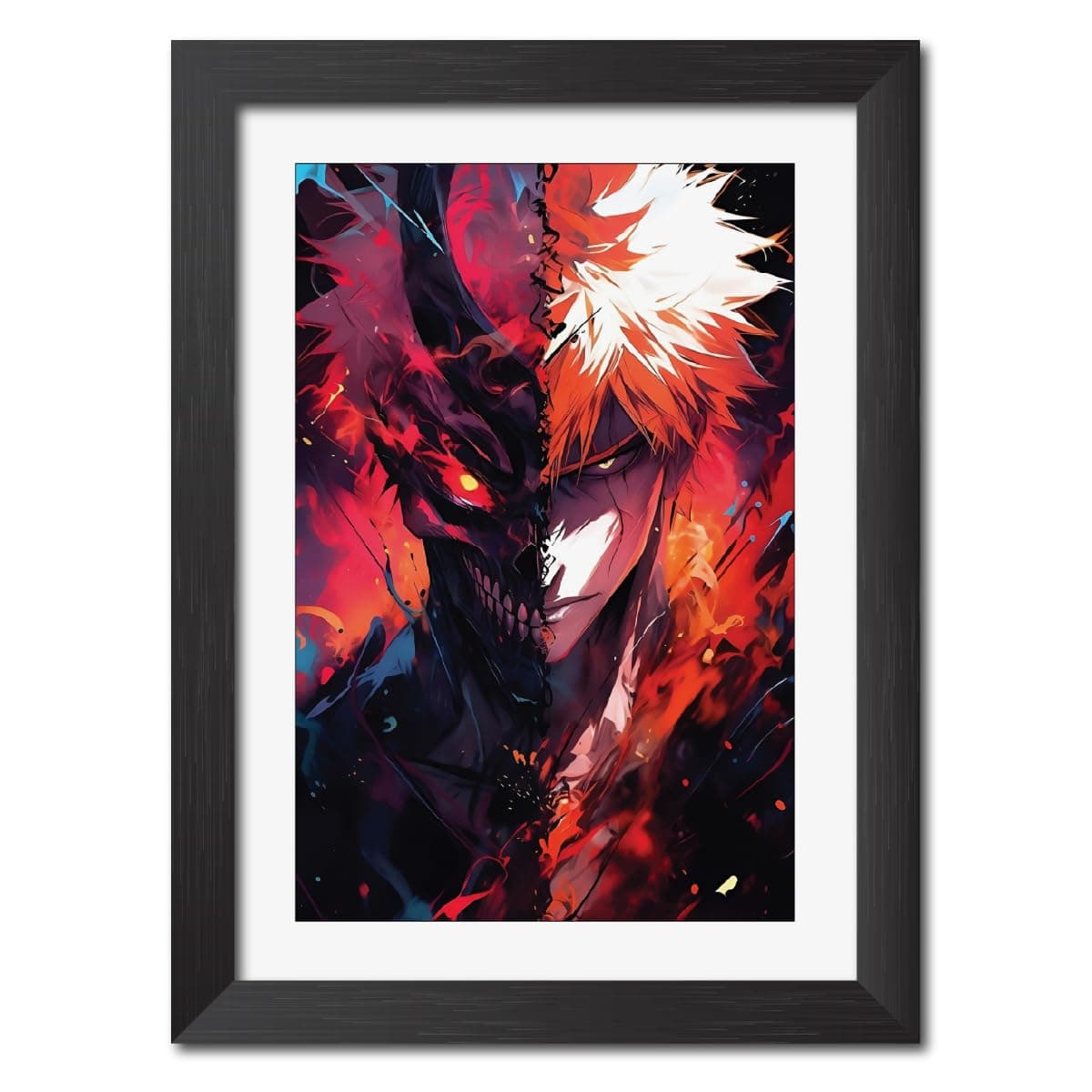 TenorArts Character Posters Anime Poster Laminated Photo Frame Painting with Matt Finish Black Textures (12inches x 9inches)
