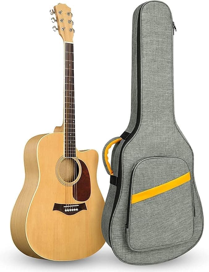 Star House Nylon Acoustic Guitar Bag, Attractive Design with Sponge Padding, Grey
