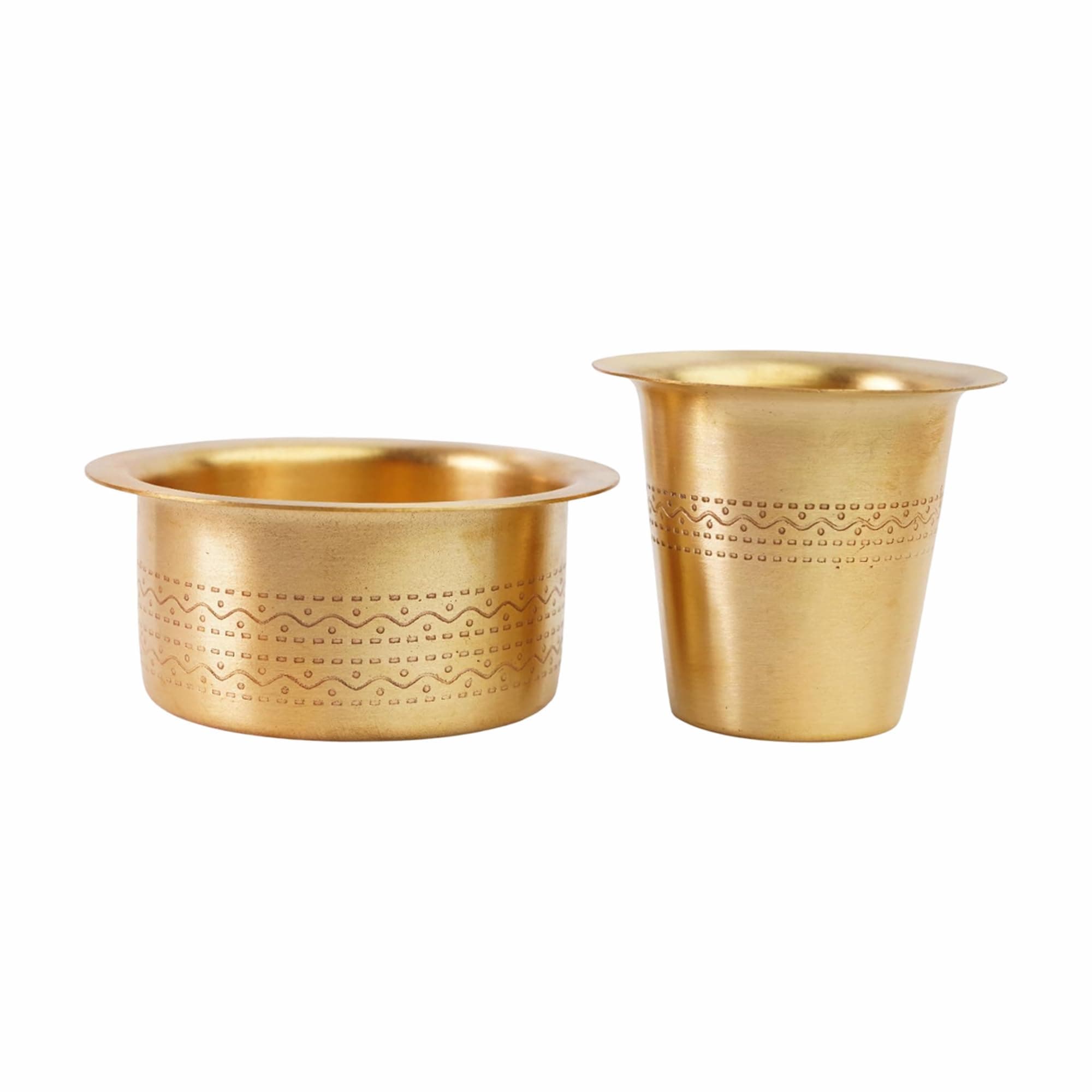 COPRASIA Brass Filter Coffee Dabara & Tumbler Set | Authentic South Indian Coffee Cup - 150ml