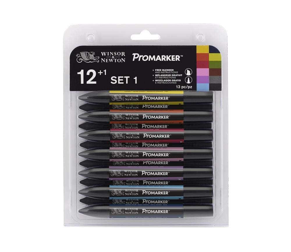 Winsor & Newton ProMarker - Twin Tip - Alcohol Based - Promarker Set 1, Multicolor