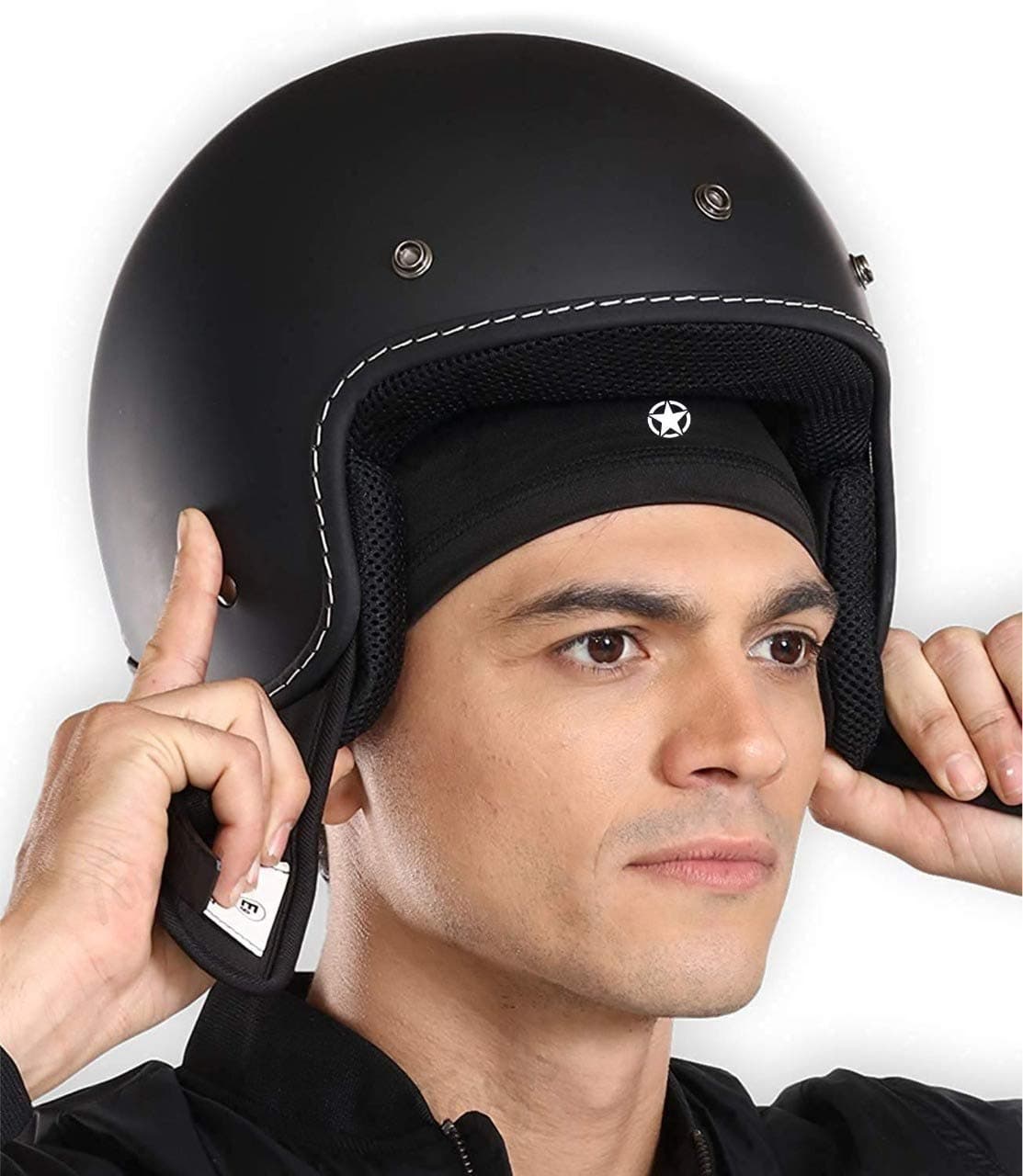 JUST RIDER Unisex Polyester Cap (CAP_Black_M)