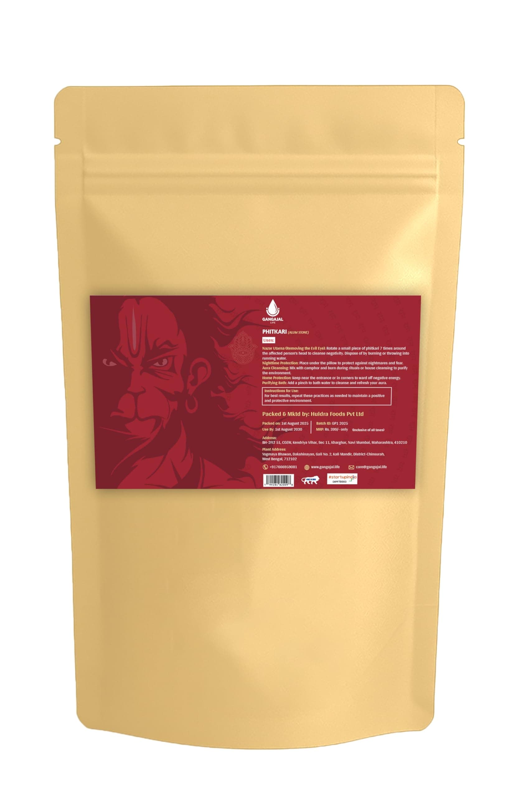 Gangajallife Organic Phitkari Alum Stone for Pooja Purpose 500G | Fitkari Stone for Aura cleansing, Purifying Bath,Vastu, Padikara Kal for Teeth, Fitkiri Alam Patika Fitcury| Premium White Crystals|