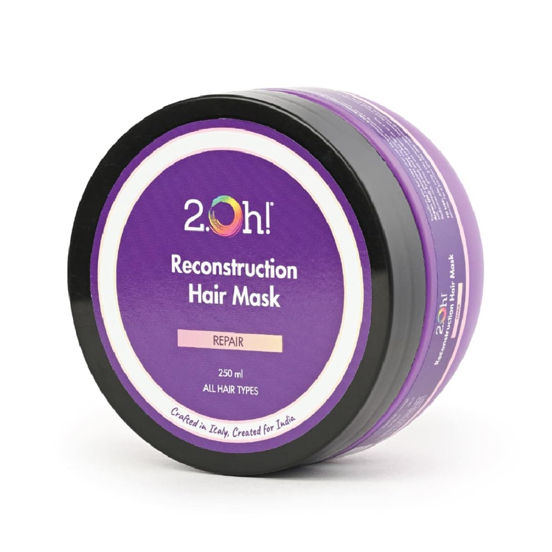 2.Oh! Italian Reconstruction Hair Mask for Frizzy Hair | Hair Mask for Damaged Hair with Deep Conditioning Concentrate | Repair Mask for Dry Hair | Argan Oil Hair Spa Cream for Women and Men, 1 Count