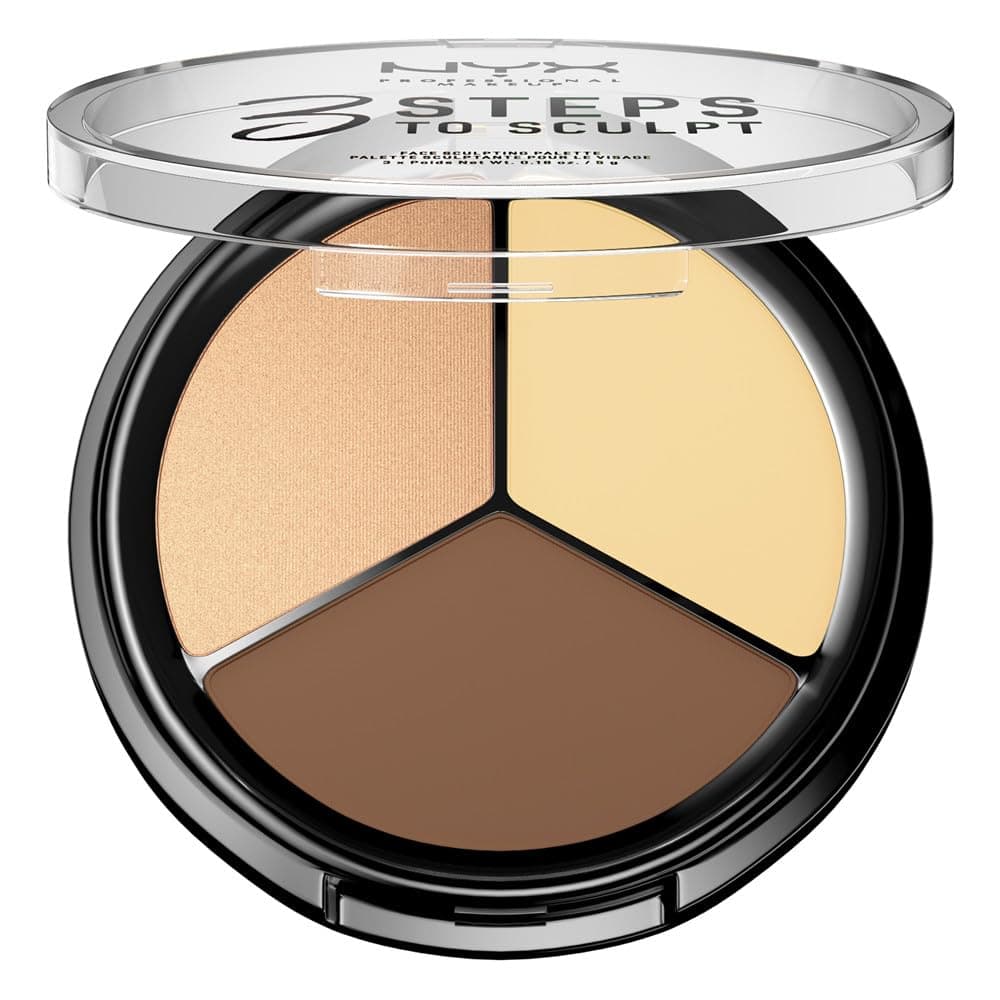 NYX PROFESSIONAL MAKEUP 3 Steps To Sculpt Face Sculpting Palette, Light, 0.54 Ounce