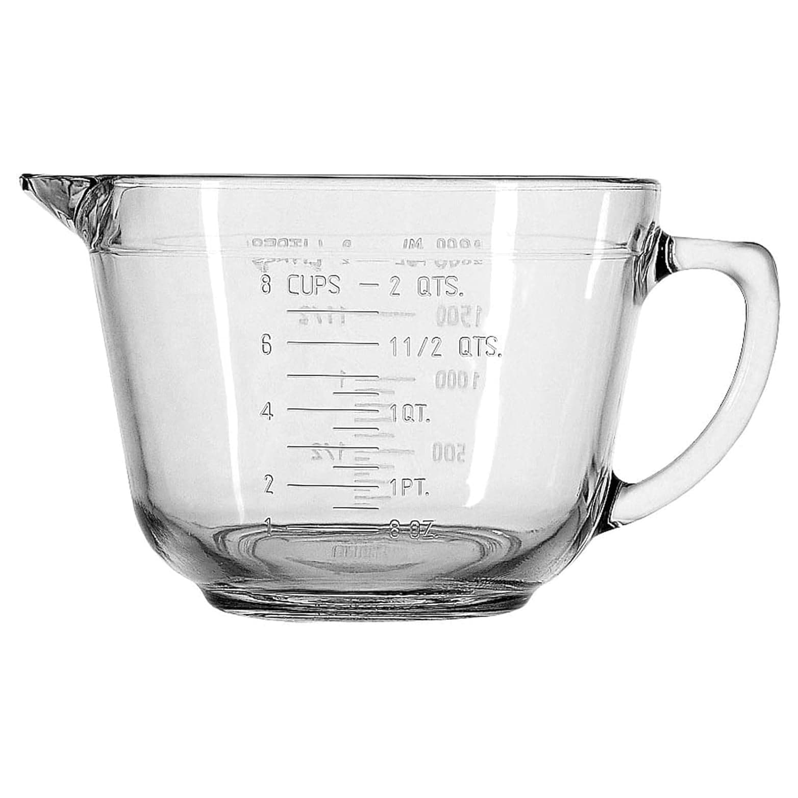 Anchor Hocking 2 Quart Oven Proof Glass Batter Bowl, Transparent