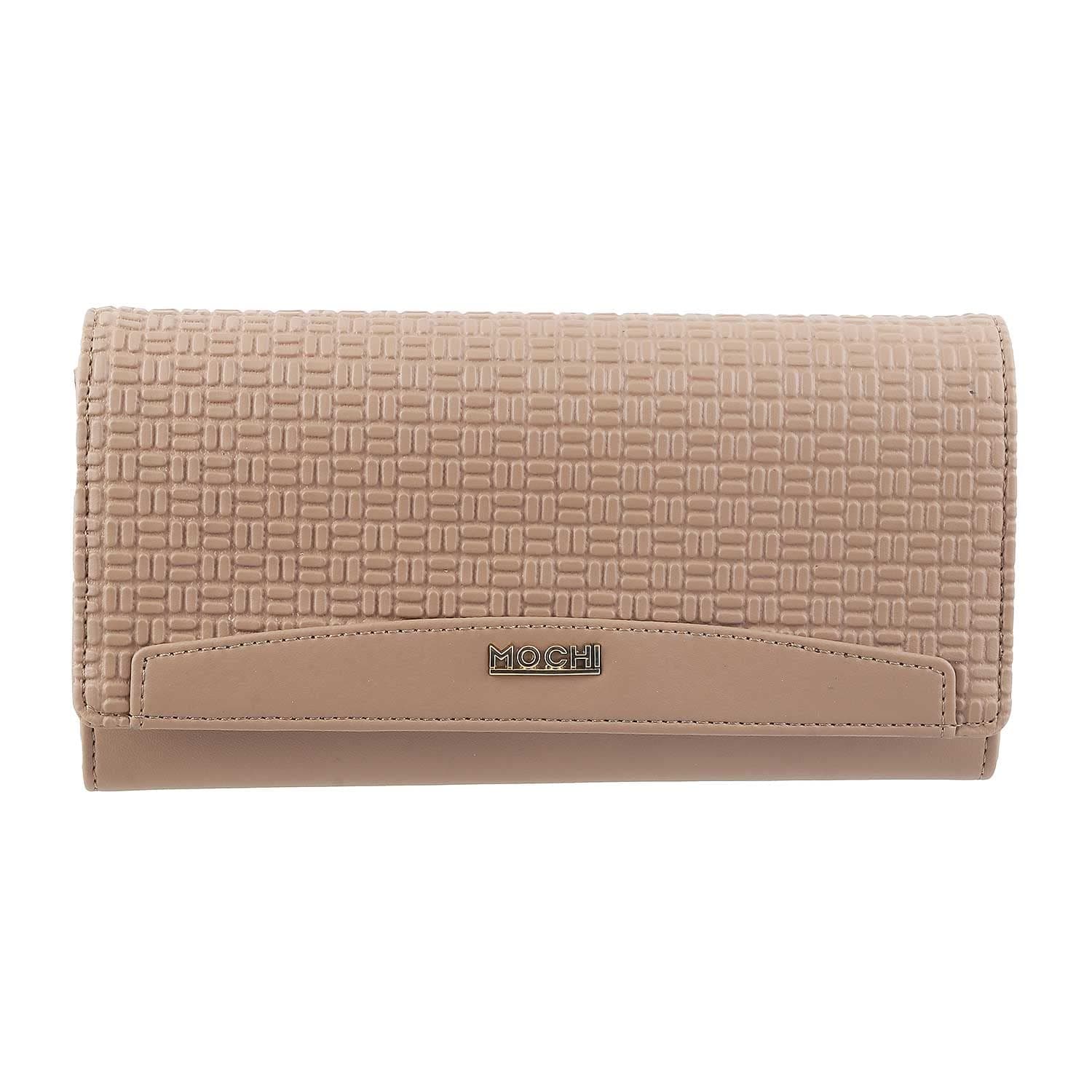 Mochi Womens Synthetic Beige Clutch (One Size)