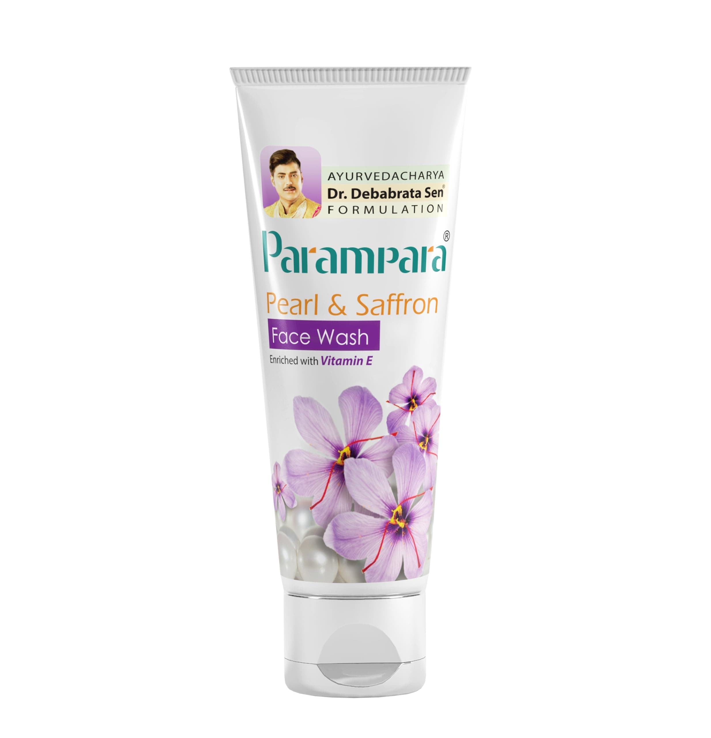 Parampara Ayurved Pearl & Saffron Face Wash | Gently Brightens Skin Tone & Helps Reduce Appearance of Dark Spots | Deep Cleansing, Oil Control & Hydration | All Skin Types | 60ml