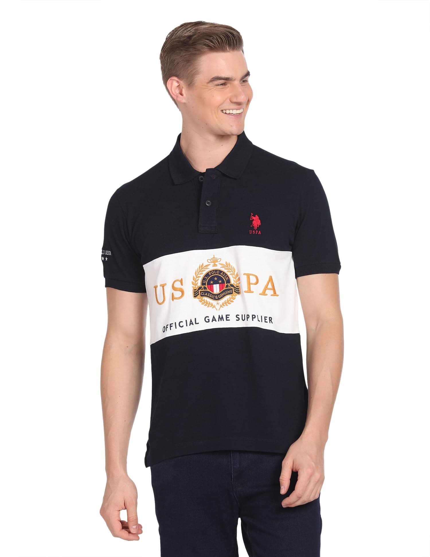 U.S. Polo ASSN. Men Cotton Regular Fit T-Shirt (USTSH1148_Navy 5XL)