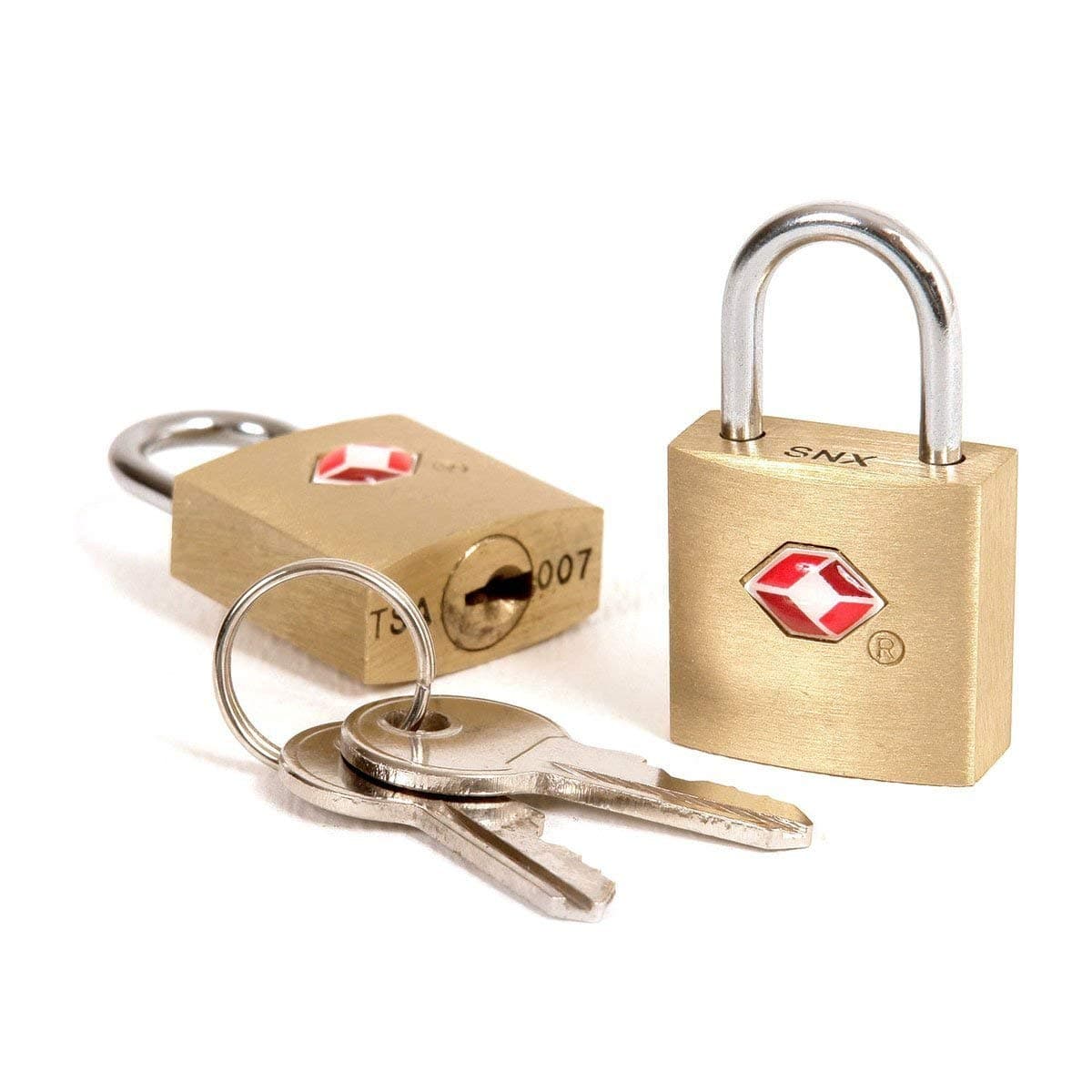 Travel Blue TSA Approved Brass Luggage Lock with Keys, Gold, Pack of 2 | Travel Sentry Accepted Security Padlocks for Suitcases, Backpacks & Travel Bags