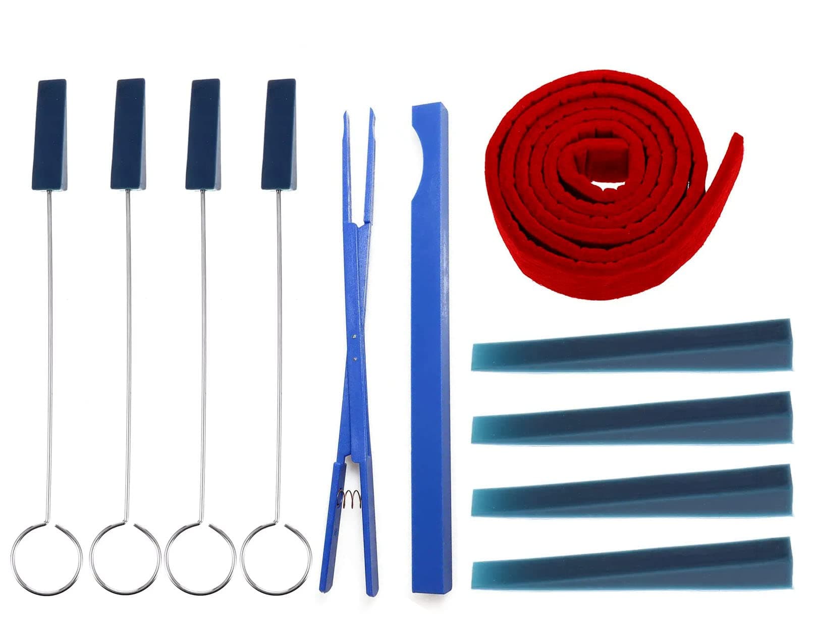 TUOREN Piano Tuning Kit 10pcs Piano Tuning Tools Kit Including Tuning Hammer Mute Wrench Hammer Rubber Mutes Set Temperament Strip, Mute Clamp for Beginners and Professionals