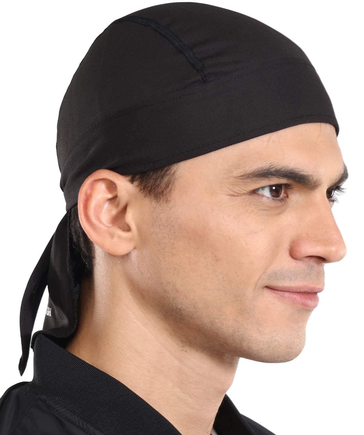 Tough Headwear Sweat Wicking Cooling Helmet Liner - Do Rag Skull Cap Beanie for Men & Women. Pirate Hat Bandana & Head Wrap for Motorcycling, Running, Hiking, Cooking & Outdoor Activities. Stretchy &
