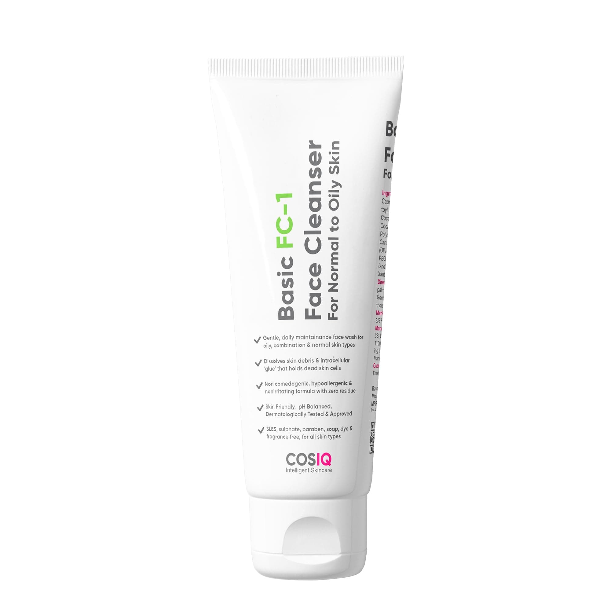 Cos-IQ FC-1 Daily Face Wash for Oily Skin, Matte Finish, Non-Drying, 100ml
